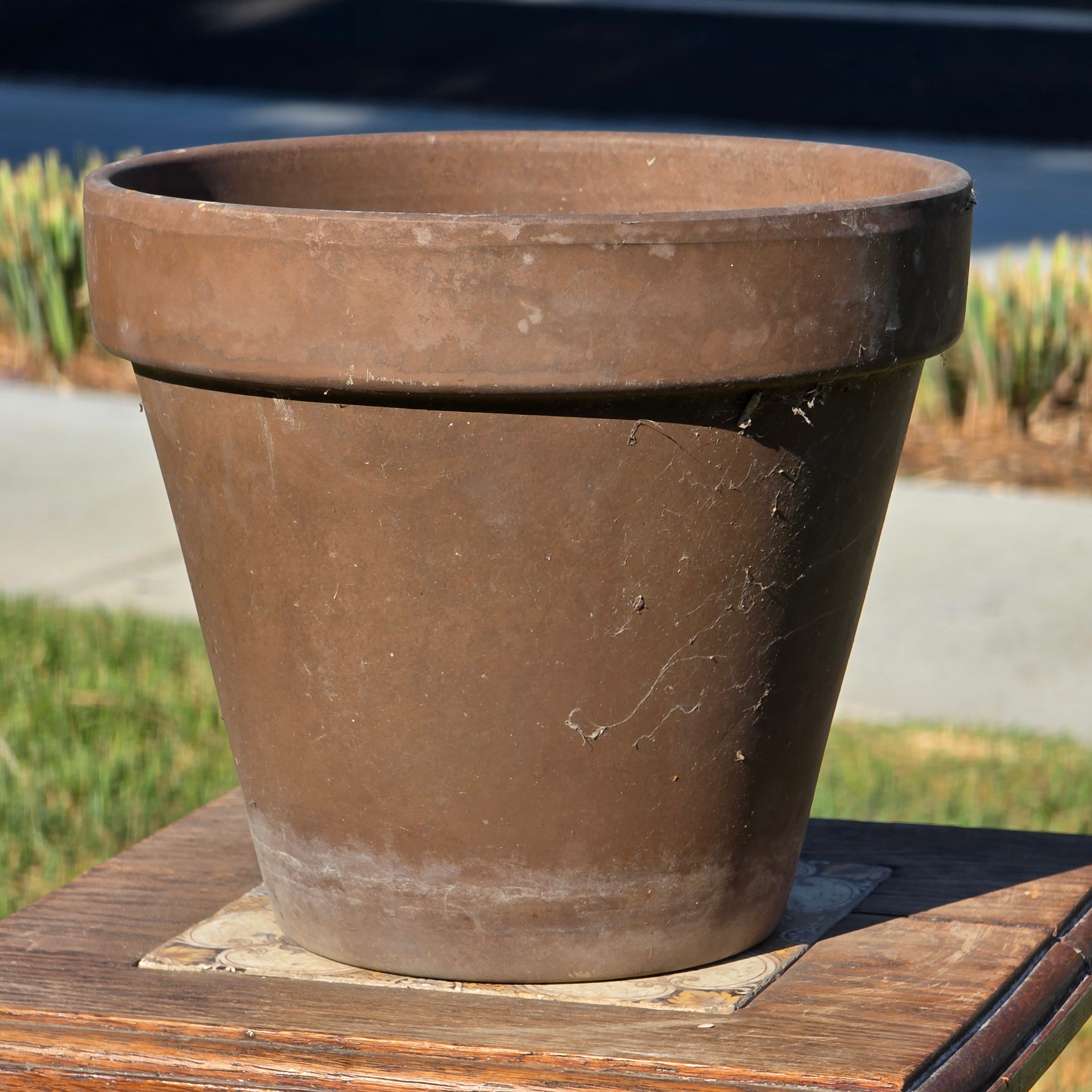 Vintage Terracotta Planter Pot Brown Clay Flower Garden Standard Rim 8.5"