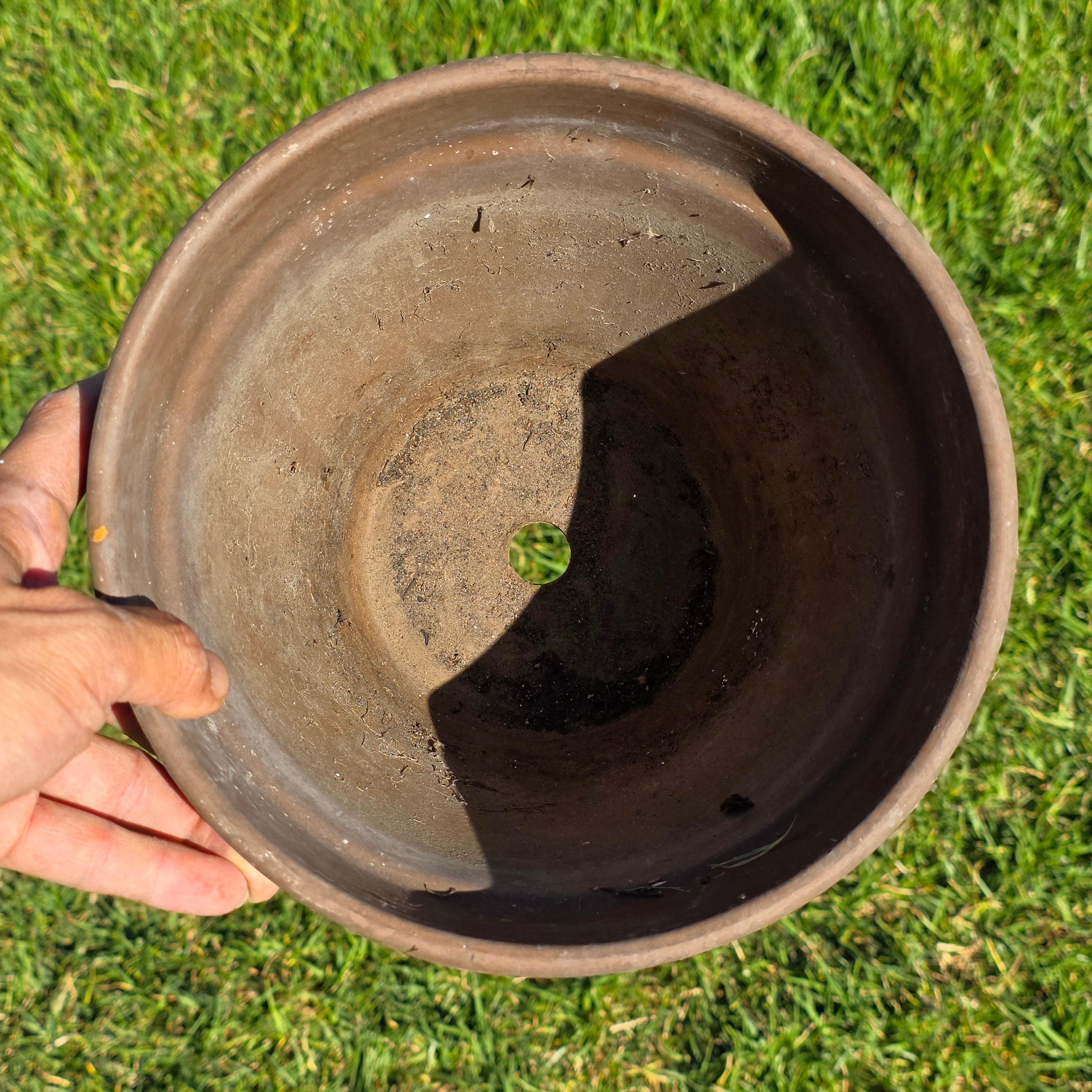 Vintage Terracotta Planter Pot Brown Clay Flower Garden Standard Rim 8.5"