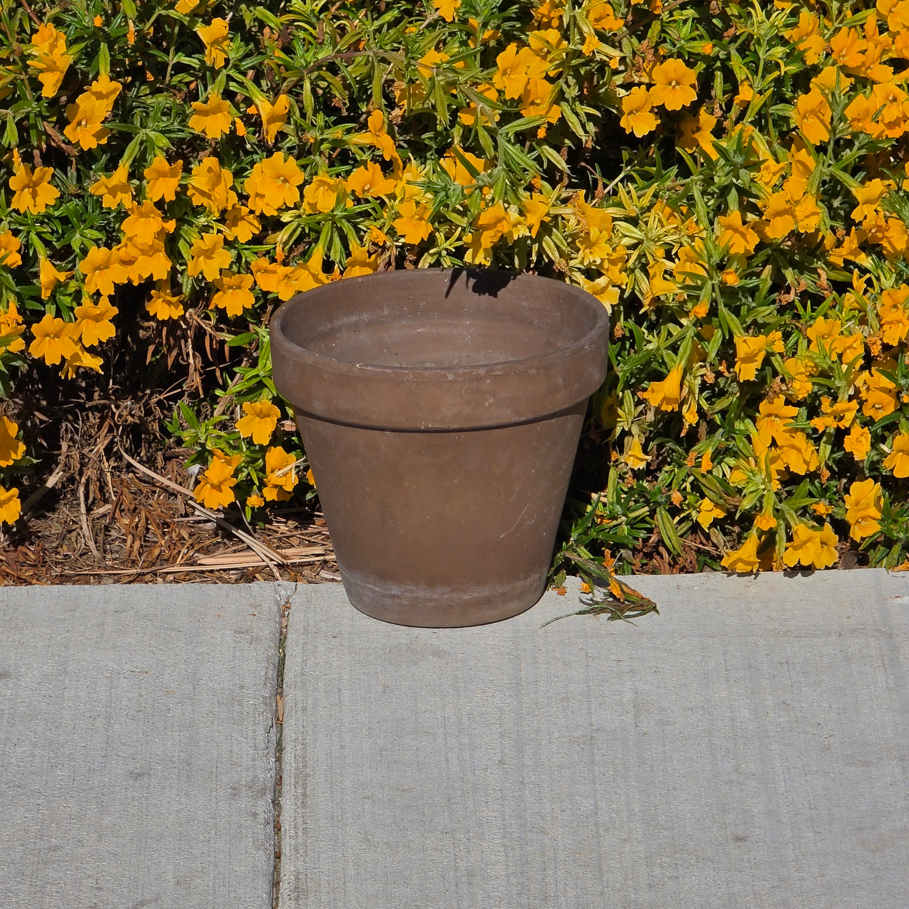 Vintage Terracotta Planter Pot Brown Clay Flower Garden Standard Rim 8.5"