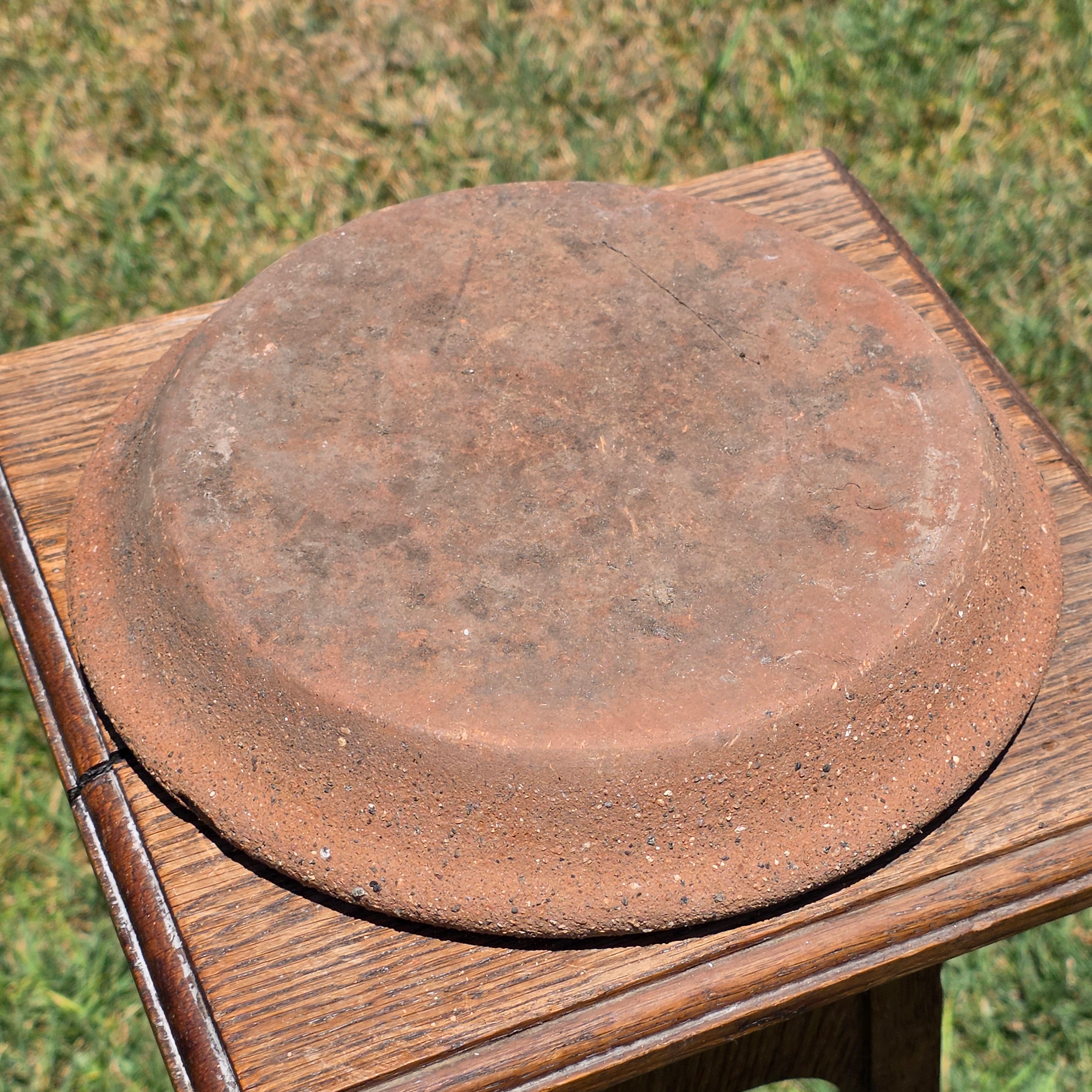 Vintage Mexican Terracotta Planter Pot w/ Saucer Embossed Leaf Southwestern 10"
