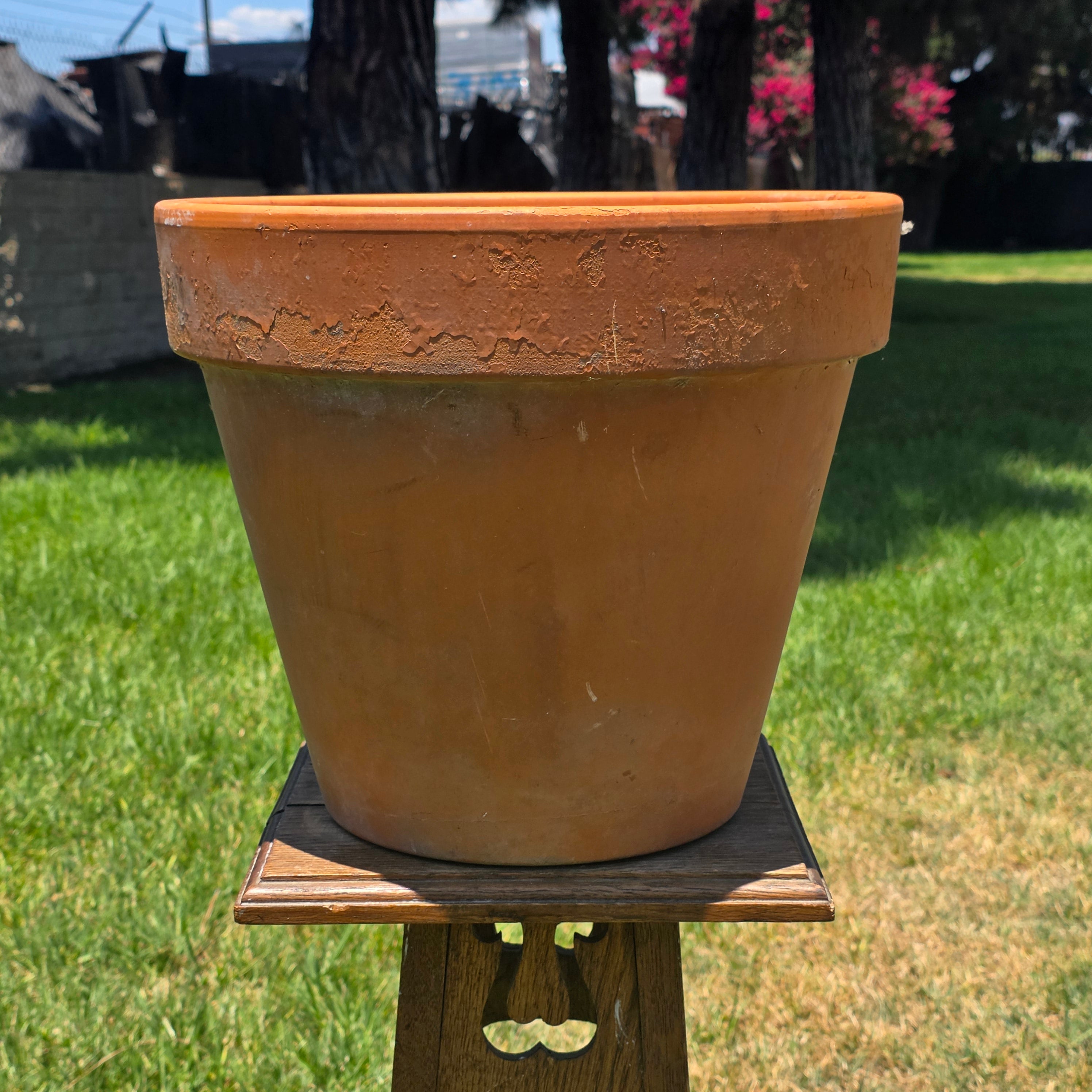 Vintage Italian Vaserie Trevigiane Banded Terracotta Planter Pot 14.5" Garden