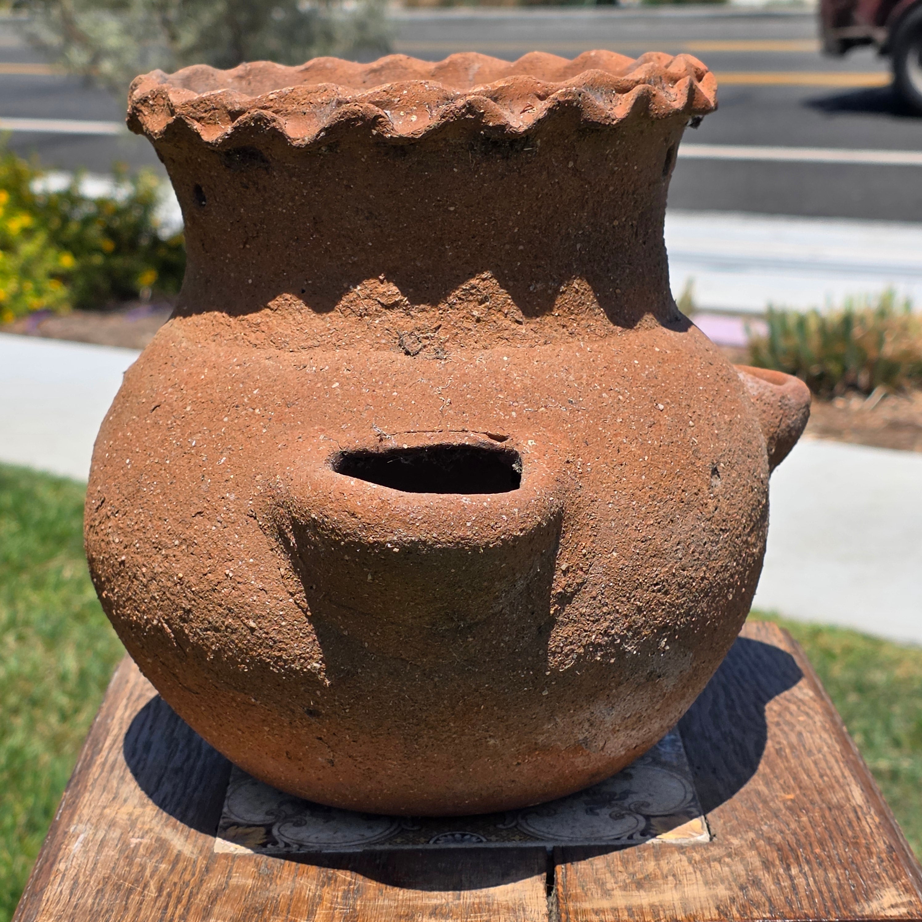 Vintage Terracotta Hanging Strawberry Planter Herb Pot 3 Pocket Rustic Clay