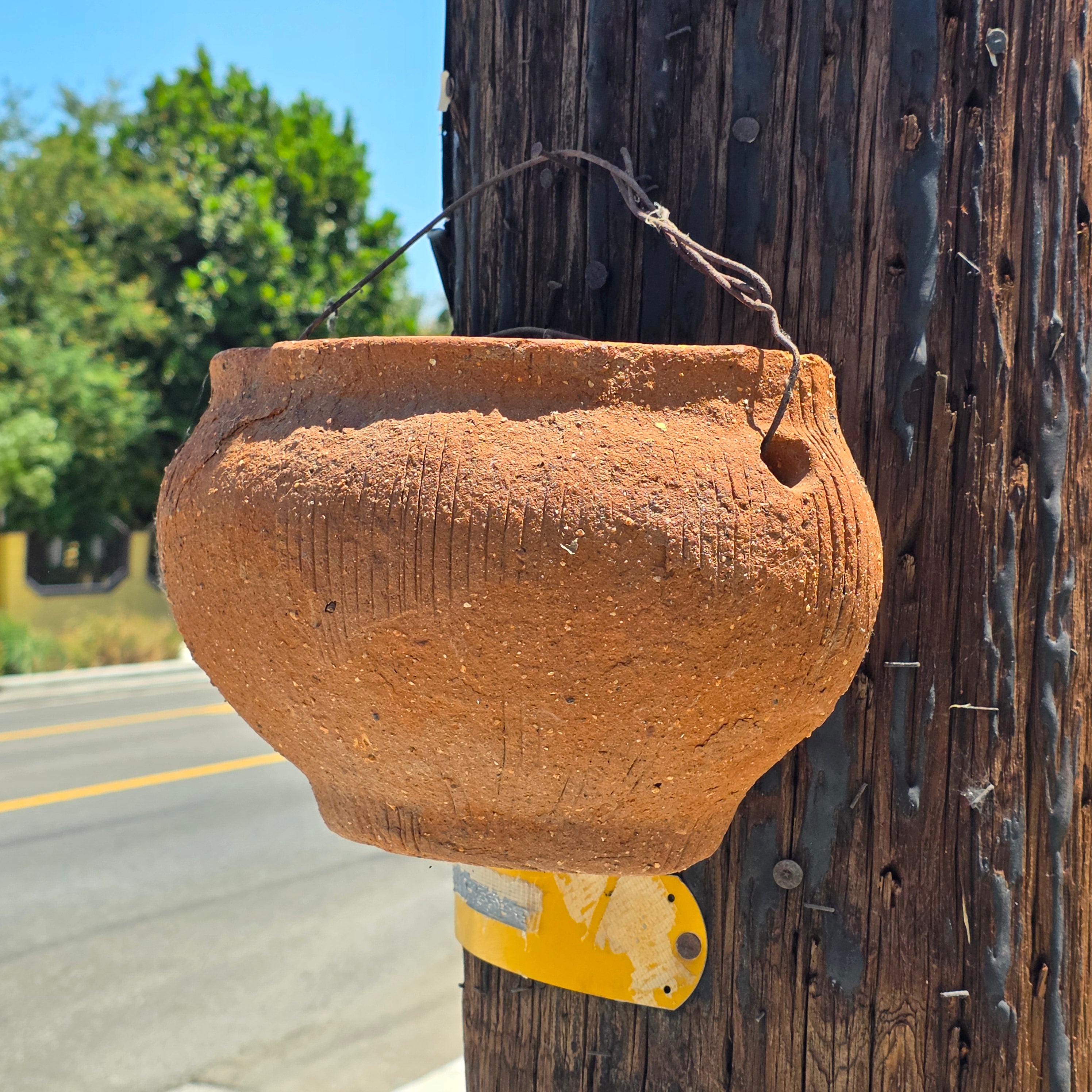 Vintage Terracotta Wall Pocket Planter Hanging Clay Pot Rustic Mexican Style 12"