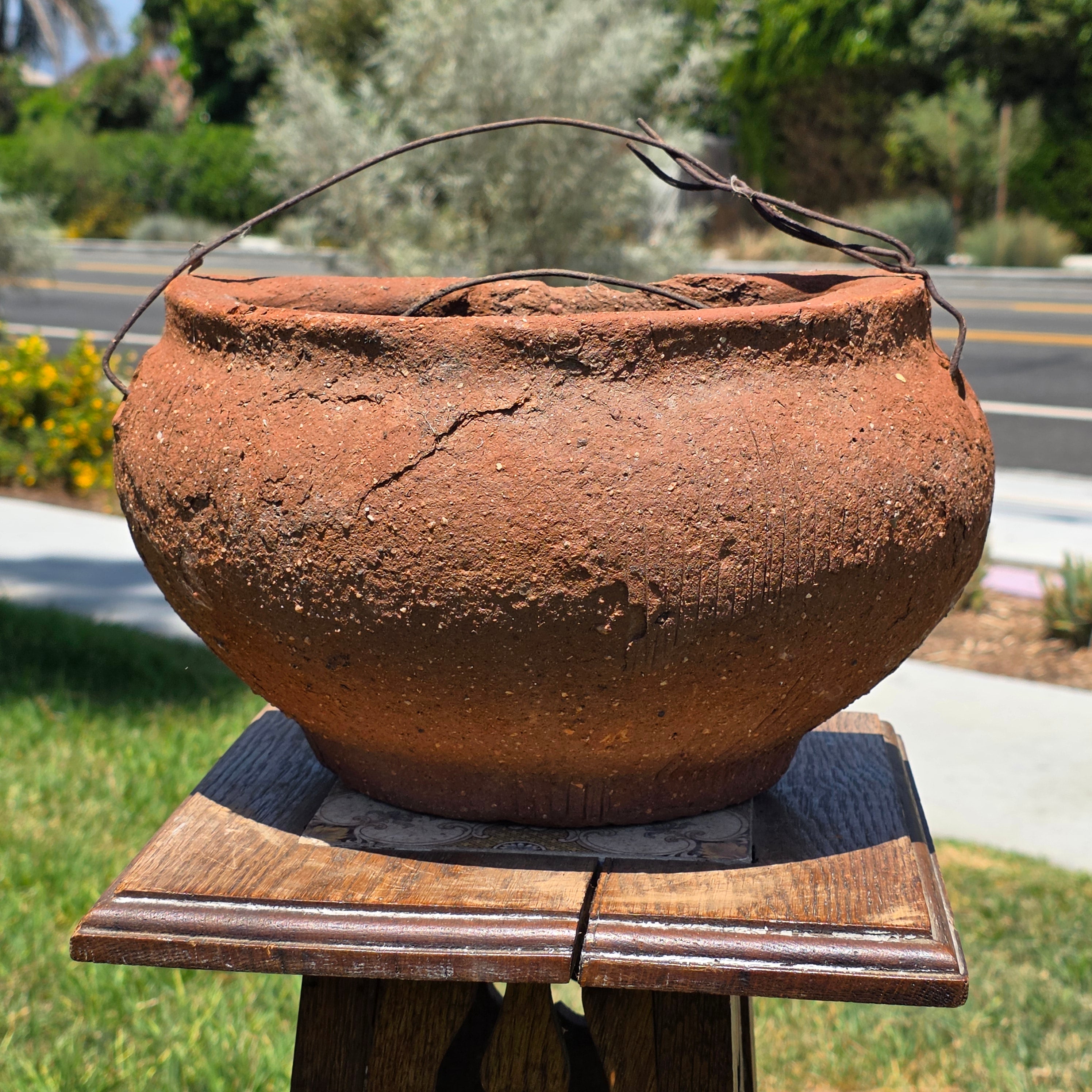 Vintage Terracotta Wall Pocket Planter Hanging Clay Pot Rustic Mexican Style 12"
