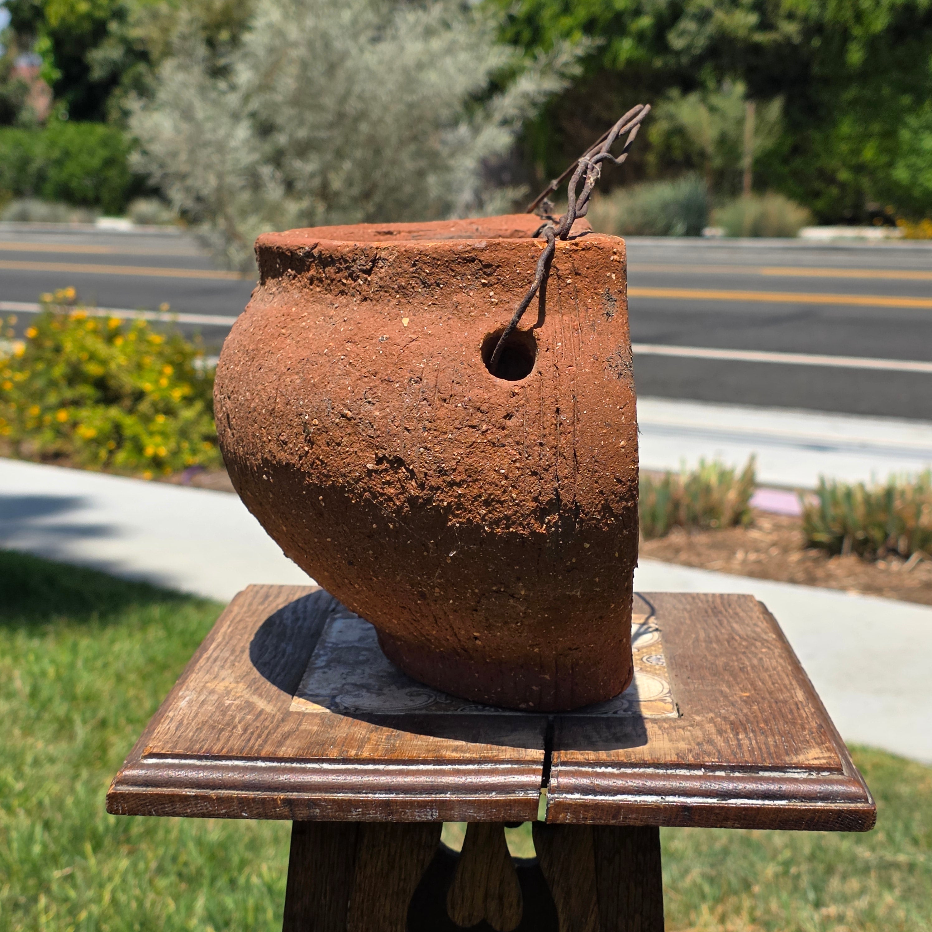 Vintage Terracotta Wall Pocket Planter Hanging Clay Pot Rustic Mexican Style 12"