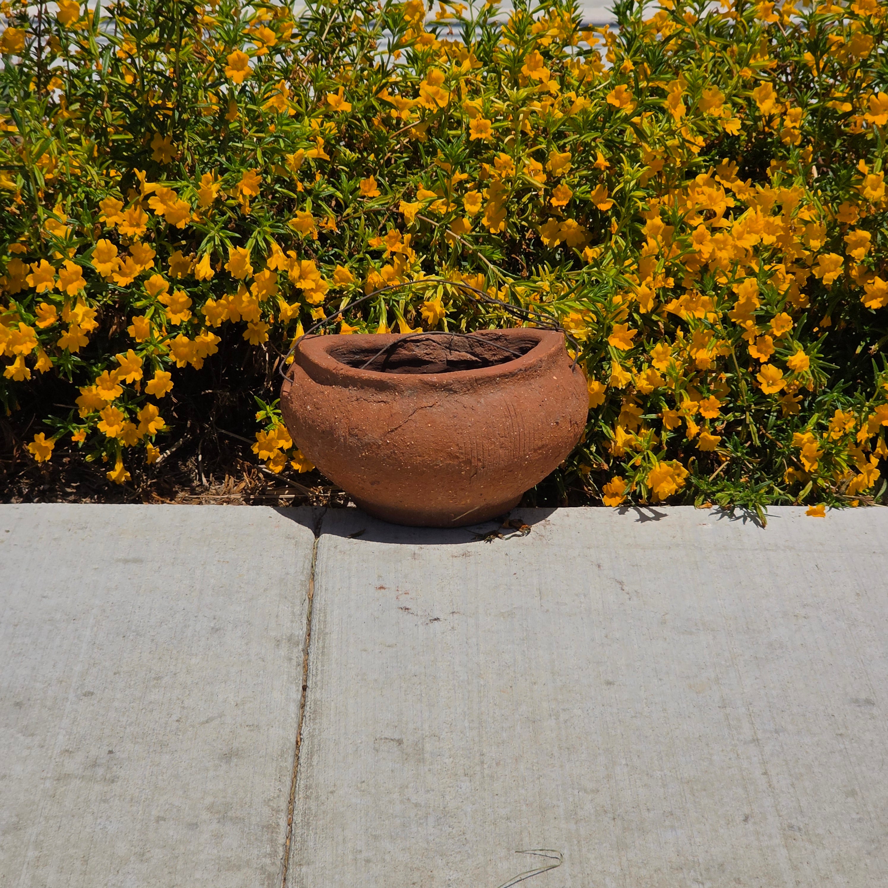 Vintage Terracotta Wall Pocket Planter Hanging Clay Pot Rustic Mexican Style 12"