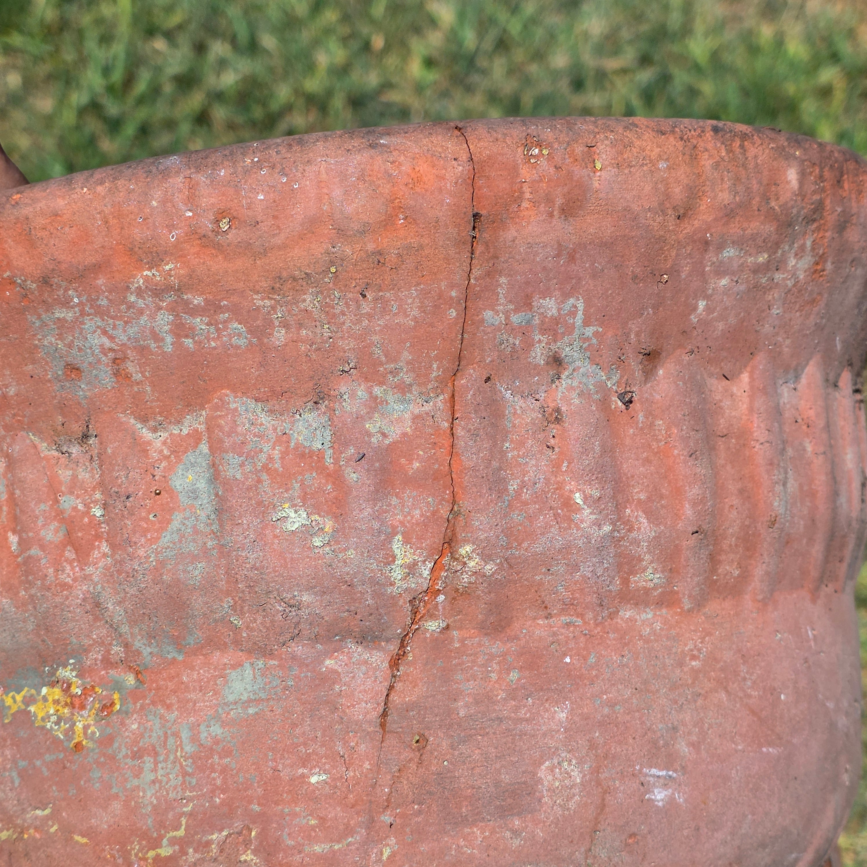 Vintage Terracotta Planter Pot Hanging Rustic Clay Flower Vessel Garden Urn 11" (Damage)