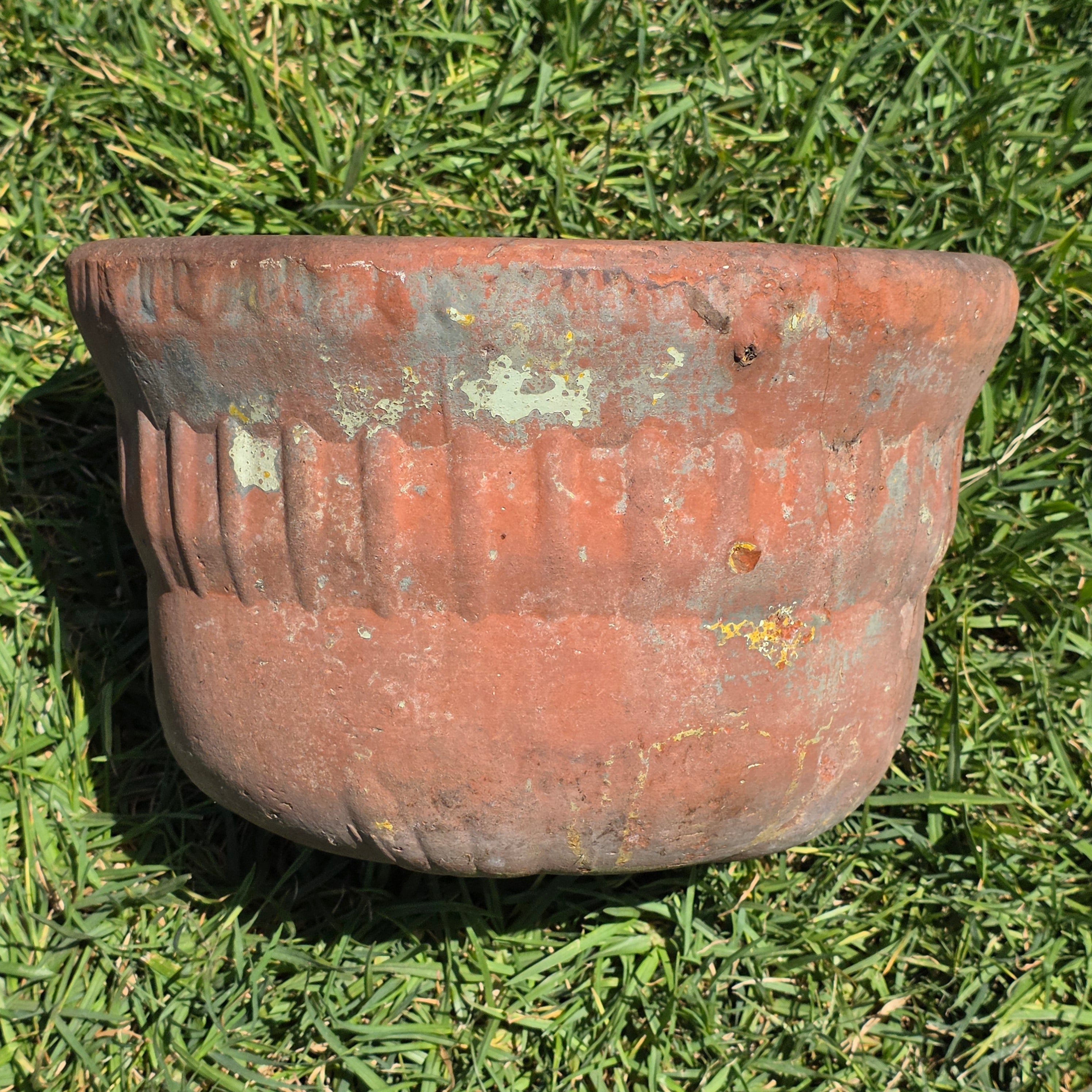 Vintage Terracotta Planter Pot Hanging Rustic Clay Flower Vessel Garden Urn 11" (Damage)