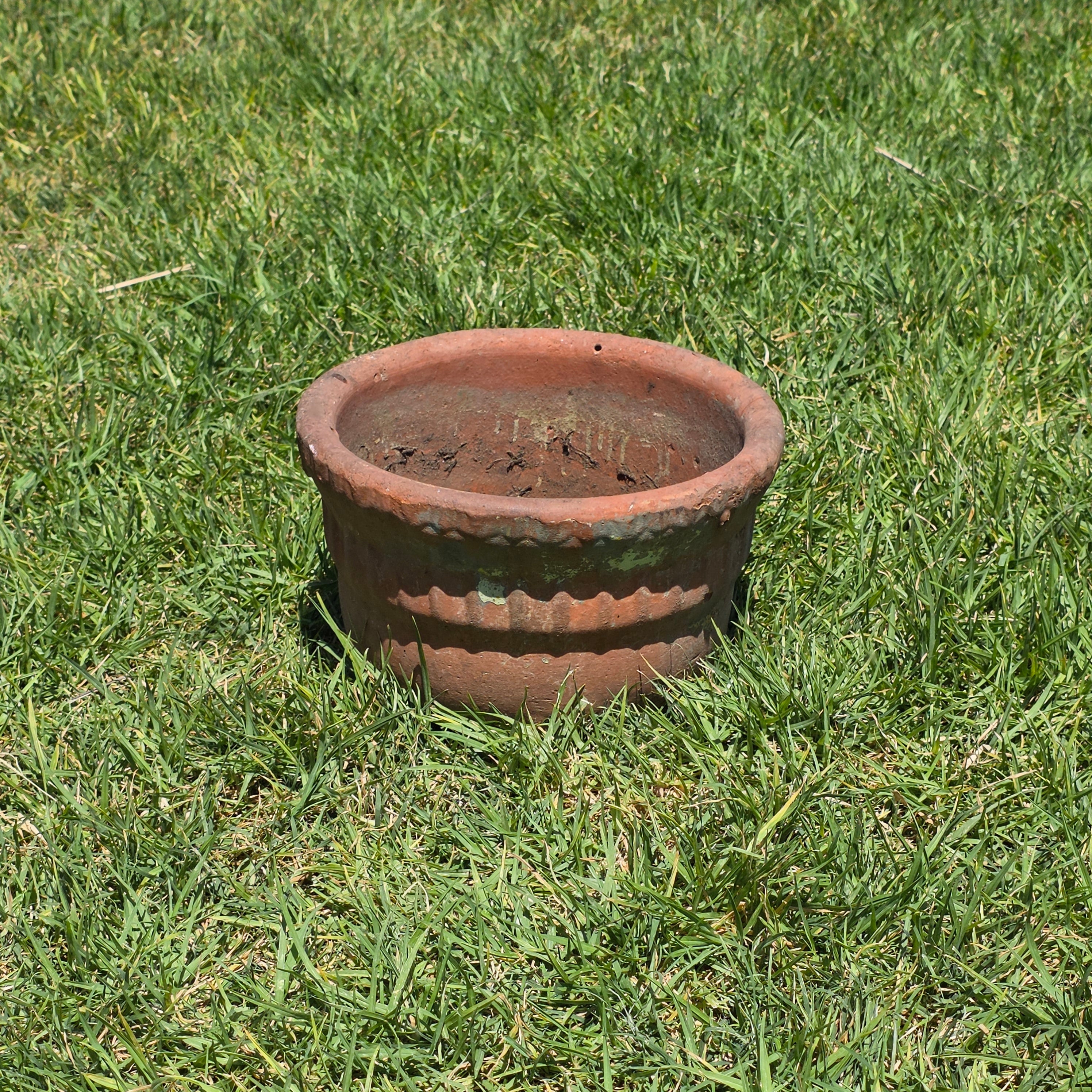 Vintage Terracotta Planter Pot Hanging Rustic Clay Flower Vessel Garden Urn 11" (Damage)
