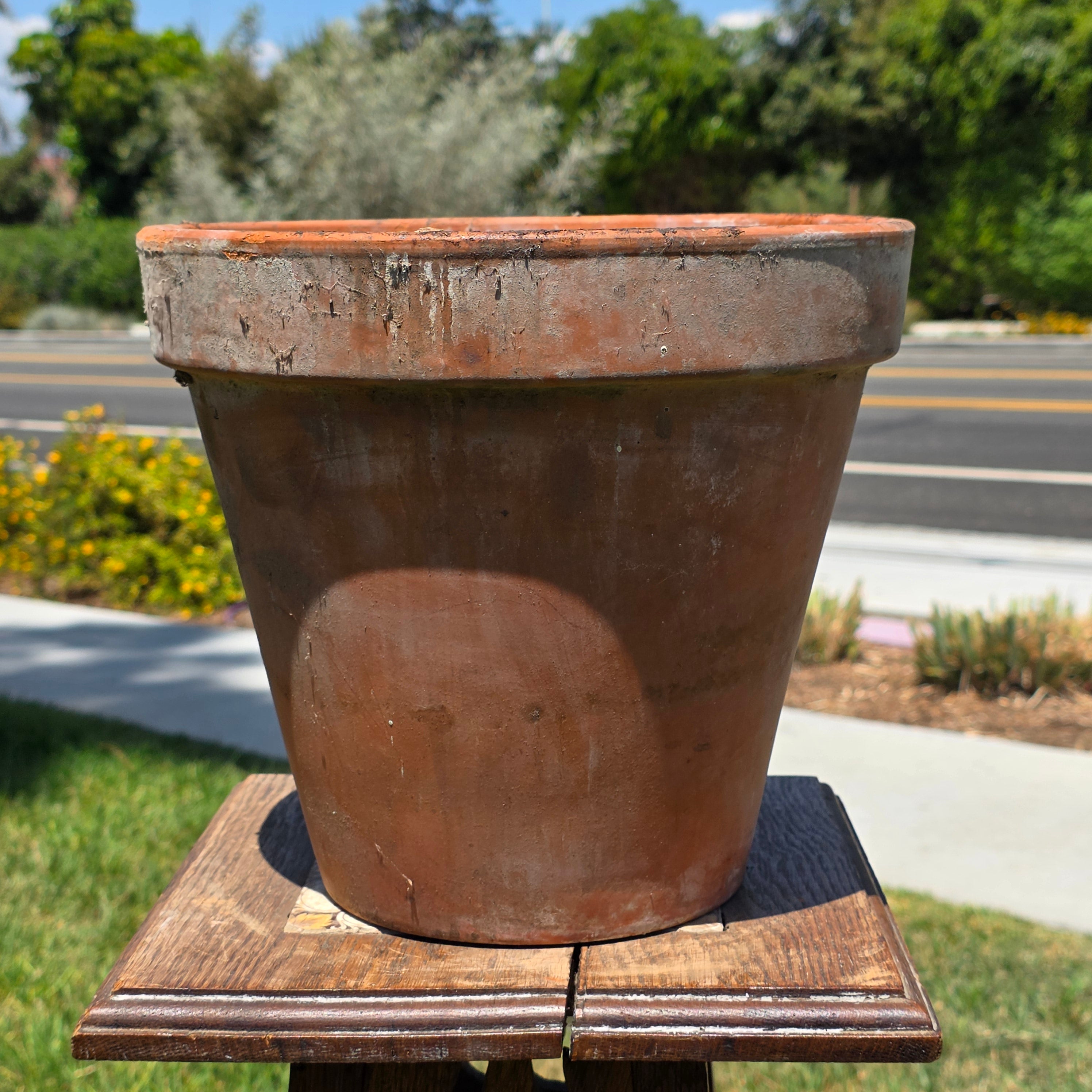 Vintage Vaserie Trevigiane Italy Terracotta Planter Pot Rustic Weathered 11"