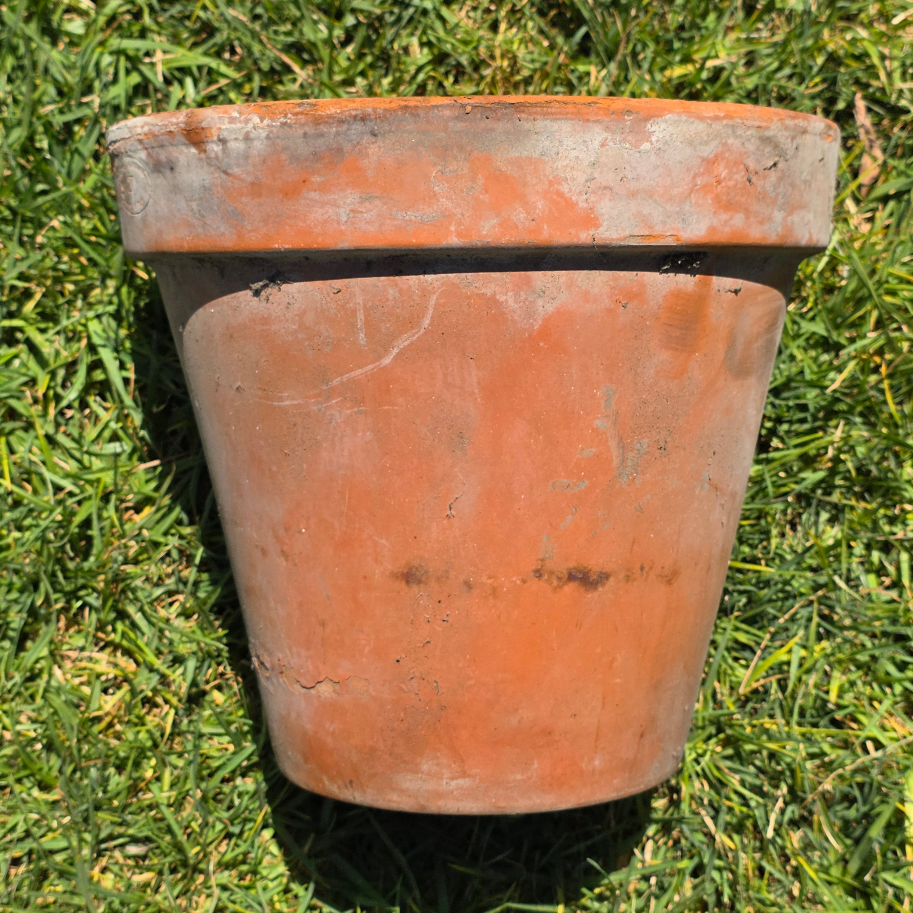 Vintage Vaserie Trevigiane Italy Terracotta Planter Pot Rustic Weathered 11"