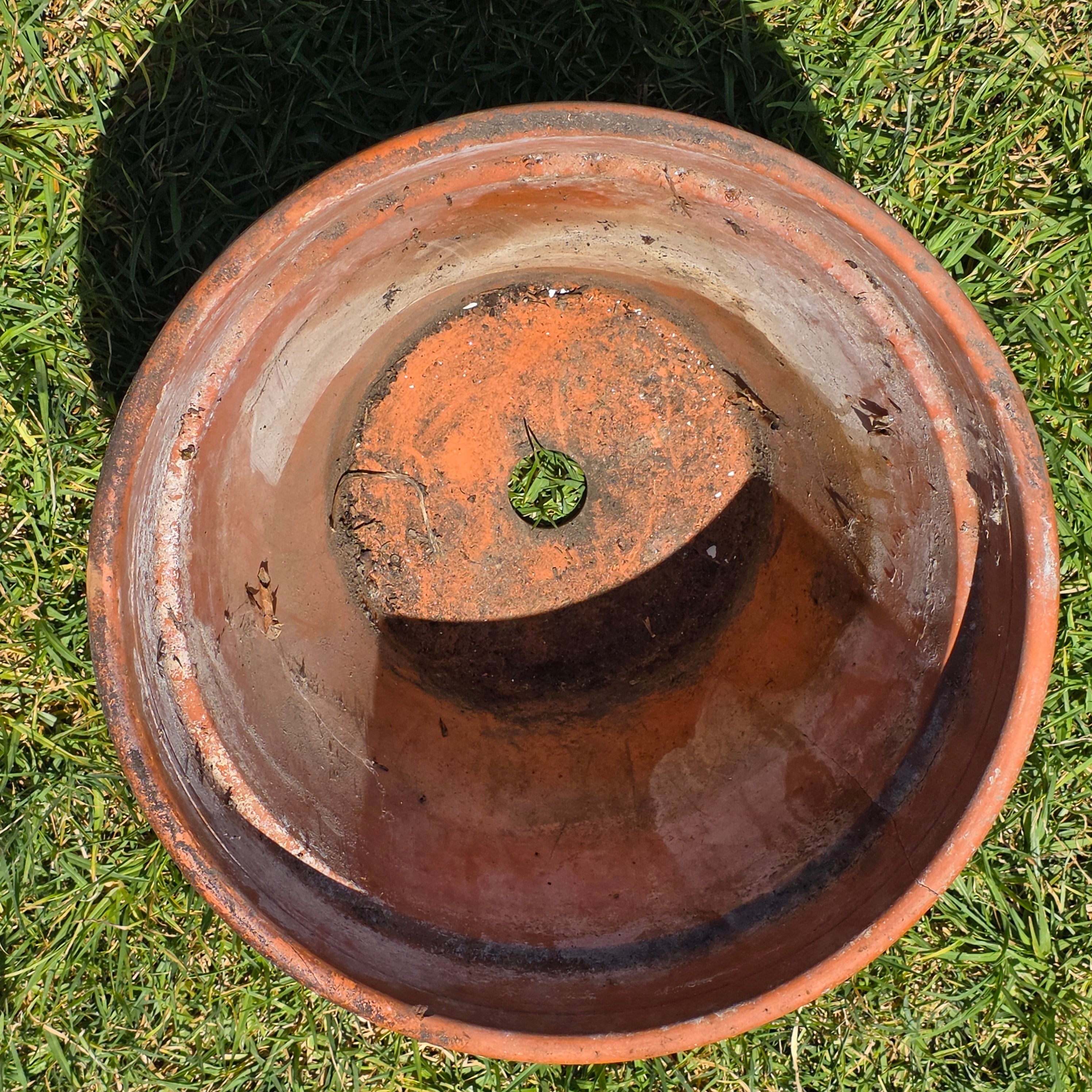 Share Vintage 1980s Terracotta Garden Planter Pot VA-TRE Vaserie Trevigiane Italy 15" (Damage)