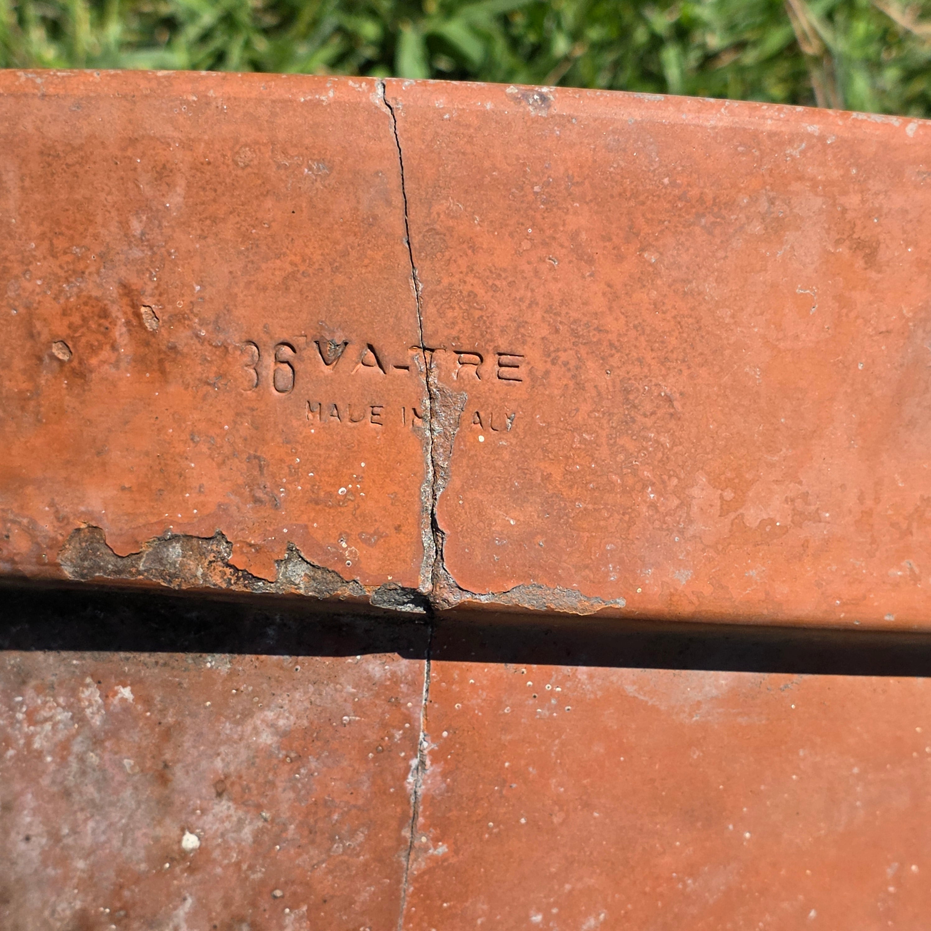 Share Vintage 1980s Terracotta Garden Planter Pot VA-TRE Vaserie Trevigiane Italy 15" (Damage)