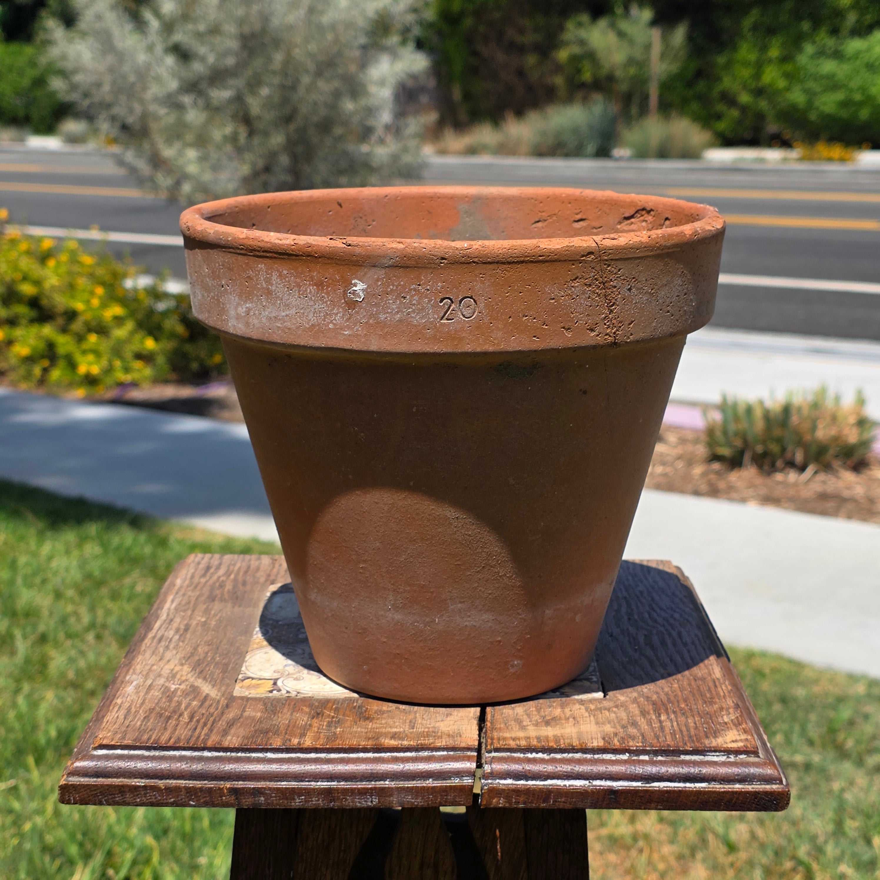 Vintage Italian Terracotta Planter Pot Clay Garden Rustic Patina 20cm 8.75"