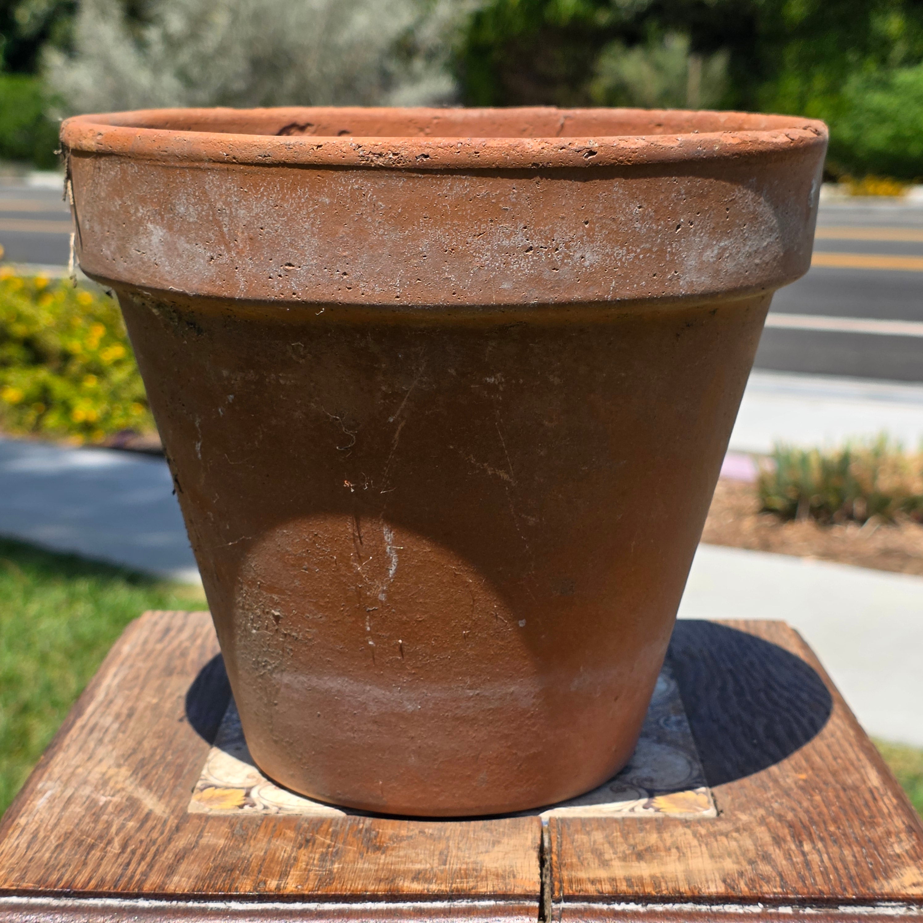 Vintage Italian Terracotta Planter Pot Clay Garden Rustic Patina 20cm 8.75"
