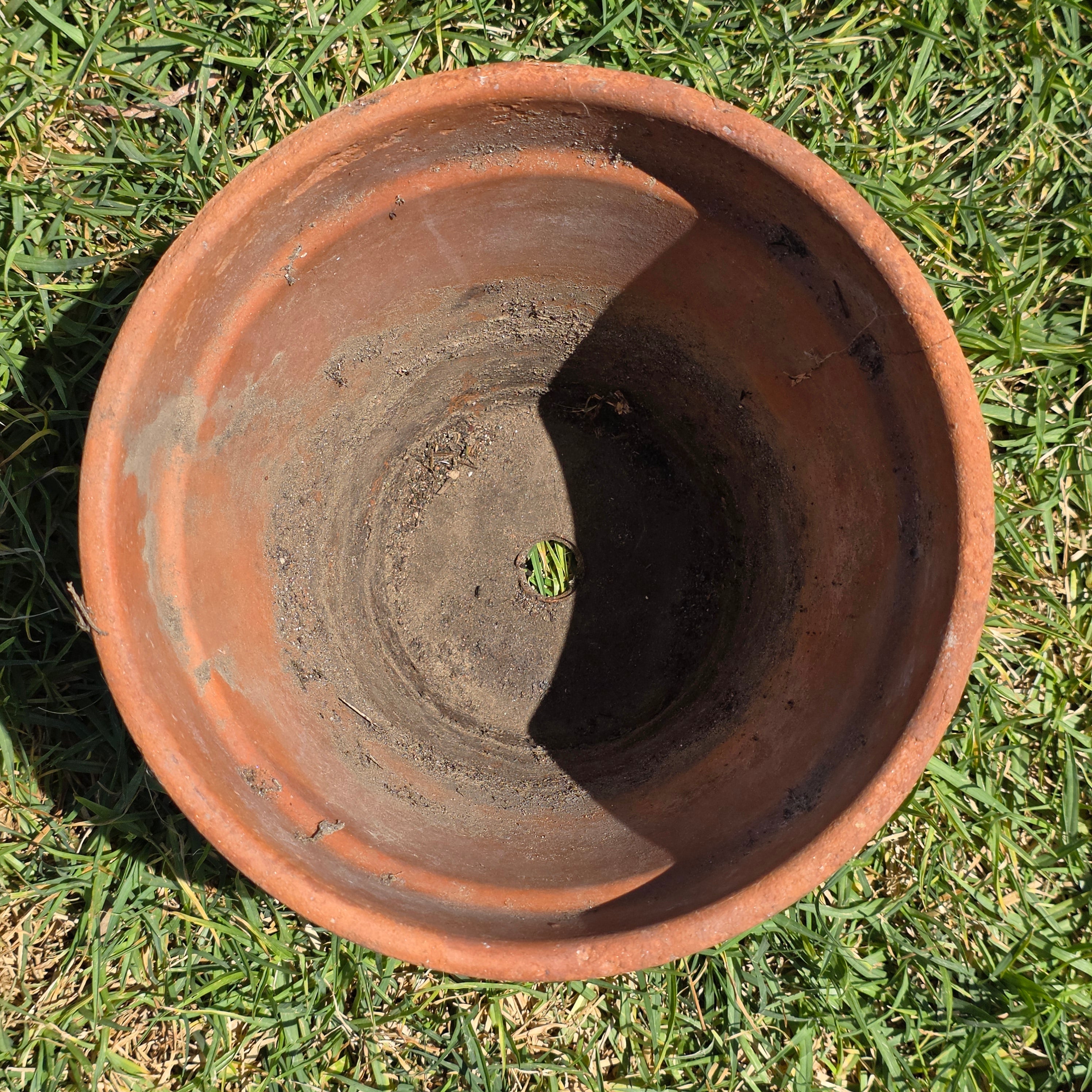 Vintage Italian Terracotta Planter Pot Clay Garden Rustic Patina 20cm 8.75"