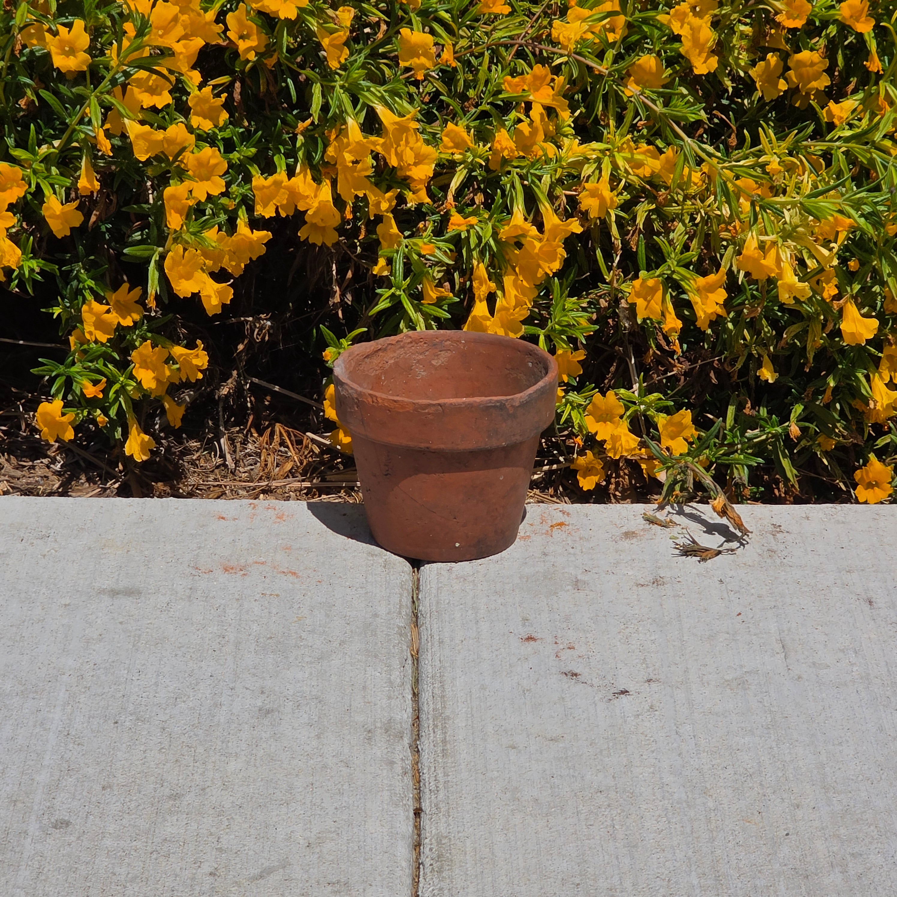 Vintage Terracotta Pot Planter Small 5.5" Weathered Rustic Garden Clay