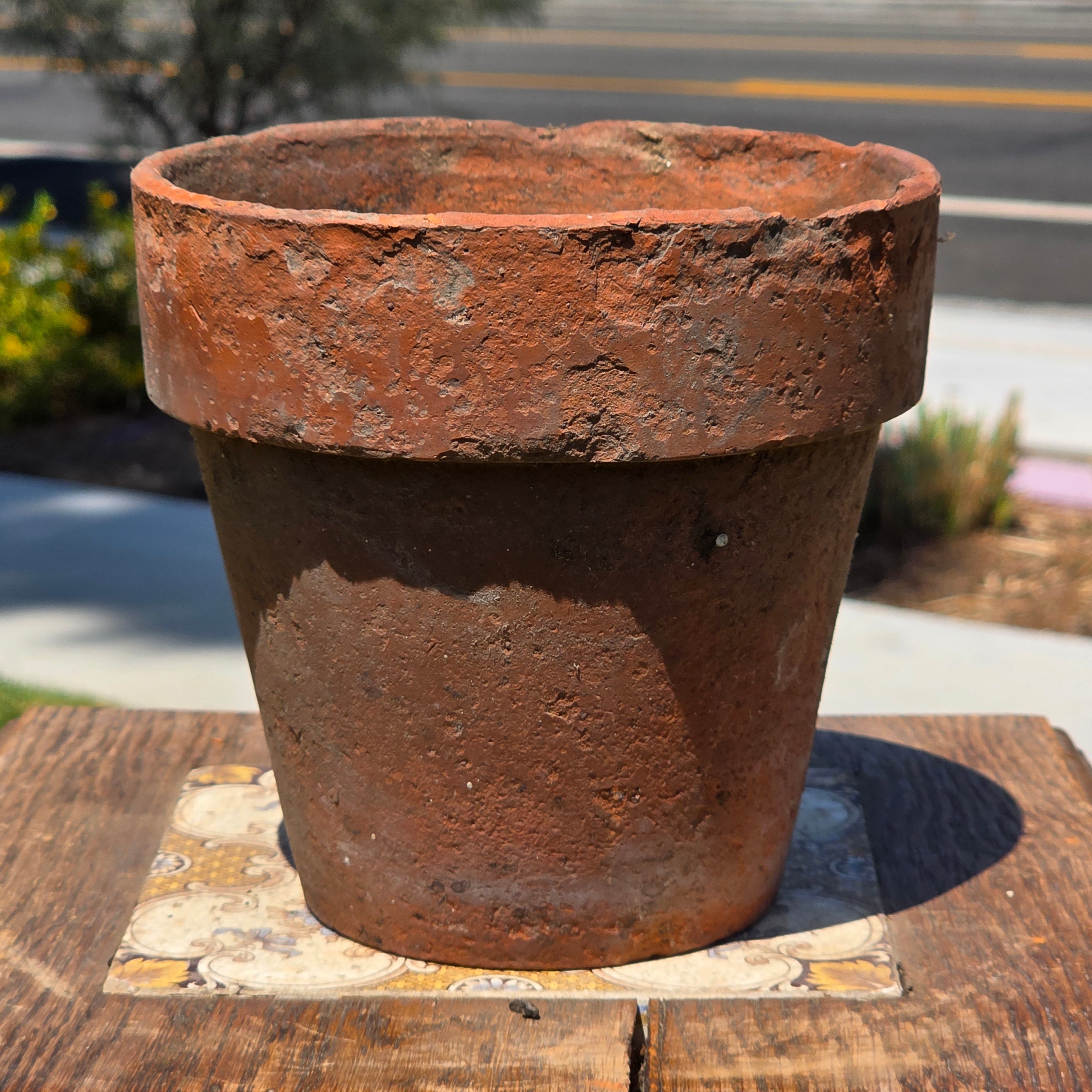 Vintage Terracotta Pot Planter 6" Weathered Aged Clay Flower Pot Garden