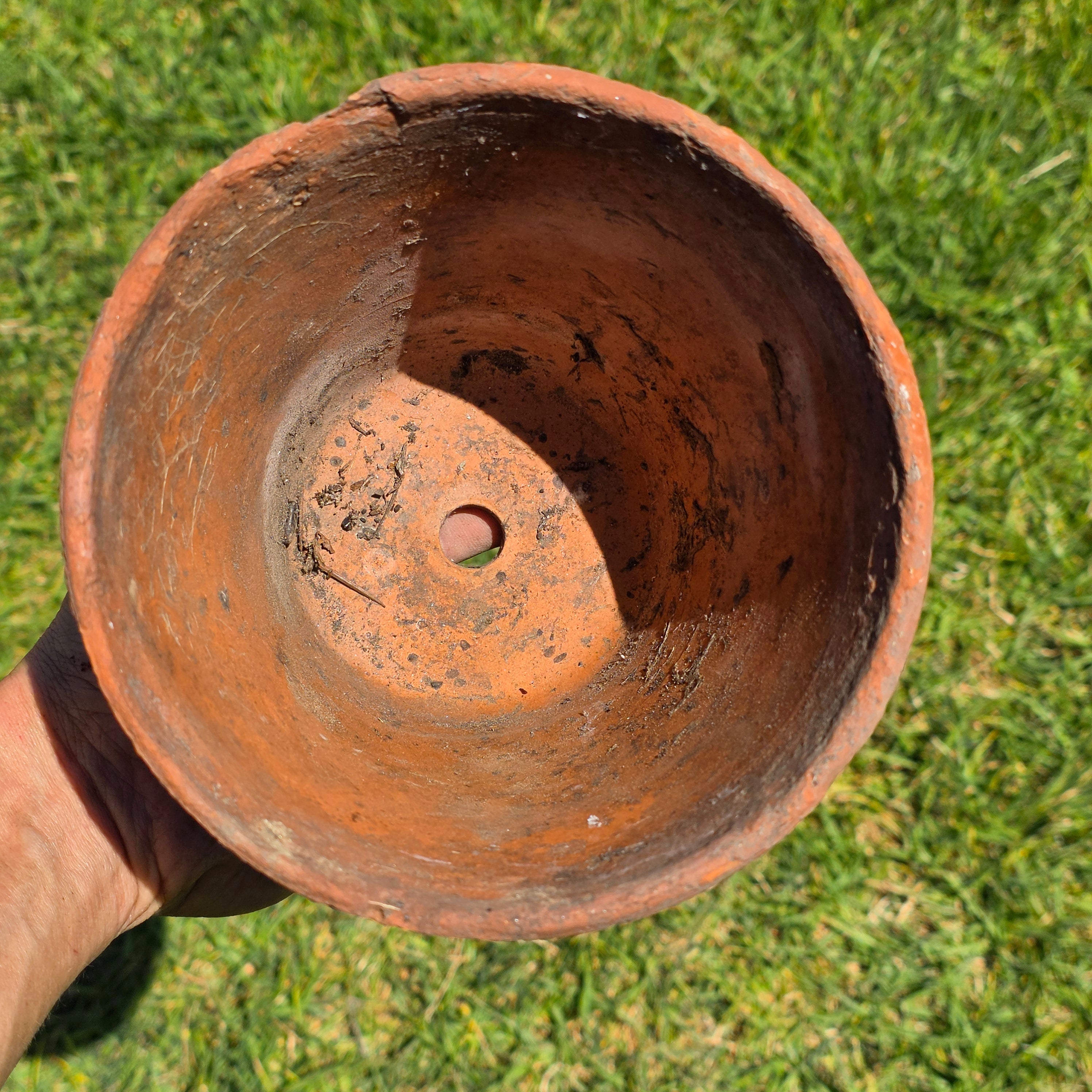 Vintage Terracotta Pot Planter 6" Weathered Aged Clay Flower Pot Garden