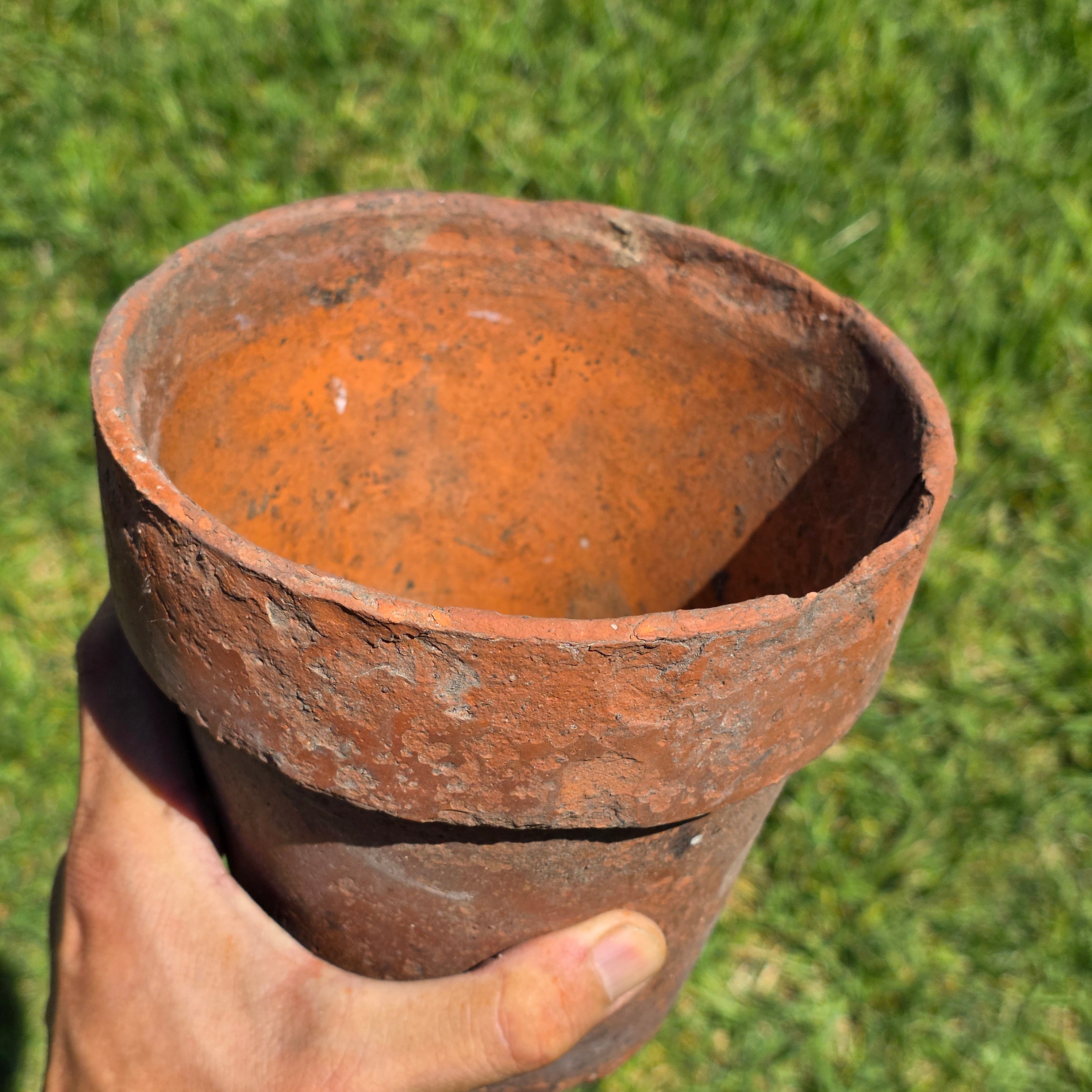 Vintage Terracotta Pot Planter 6" Weathered Aged Clay Flower Pot Garden
