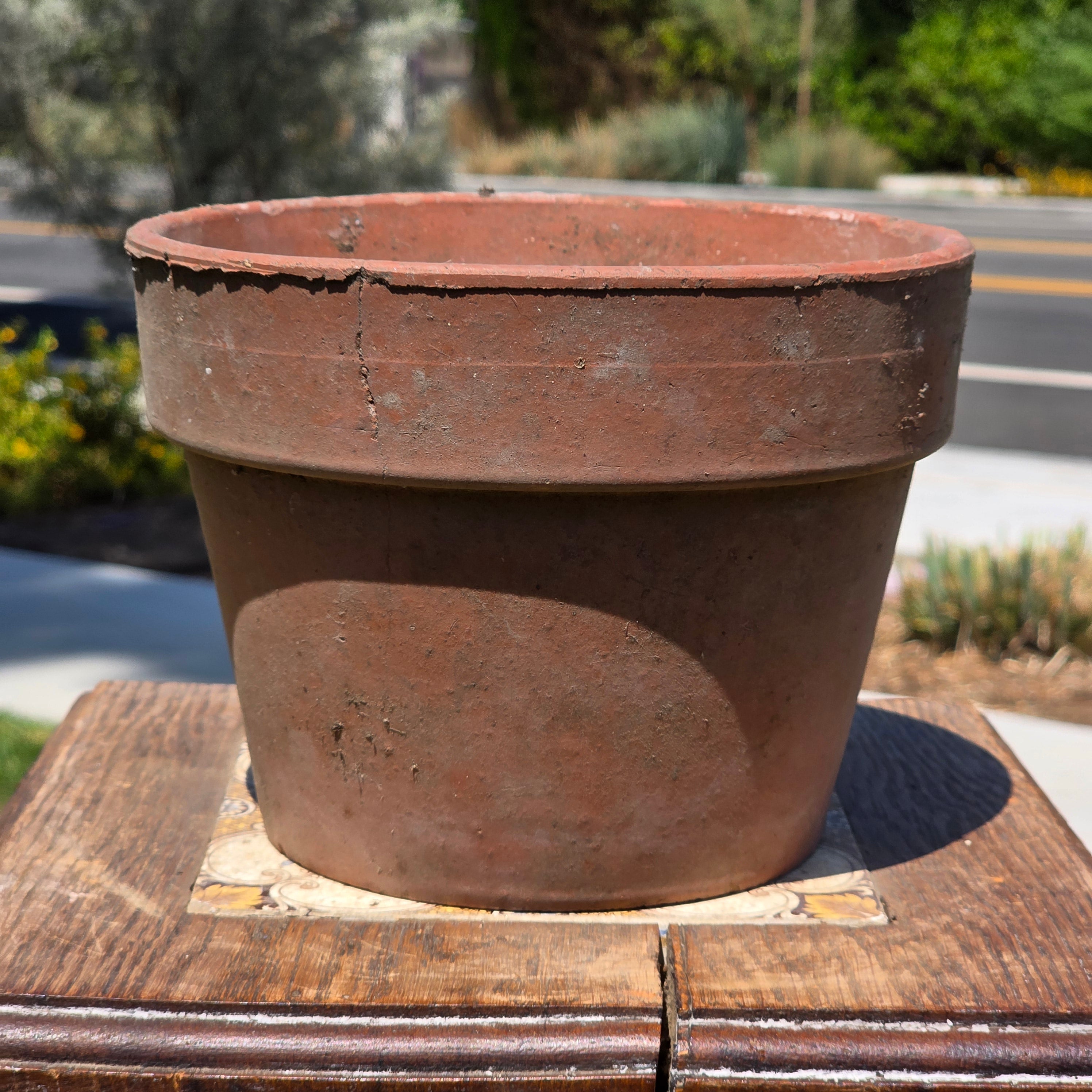 Vintage Terracotta Pot Planter 7.5" Weathered Rustic Clay Flower Pot Garden