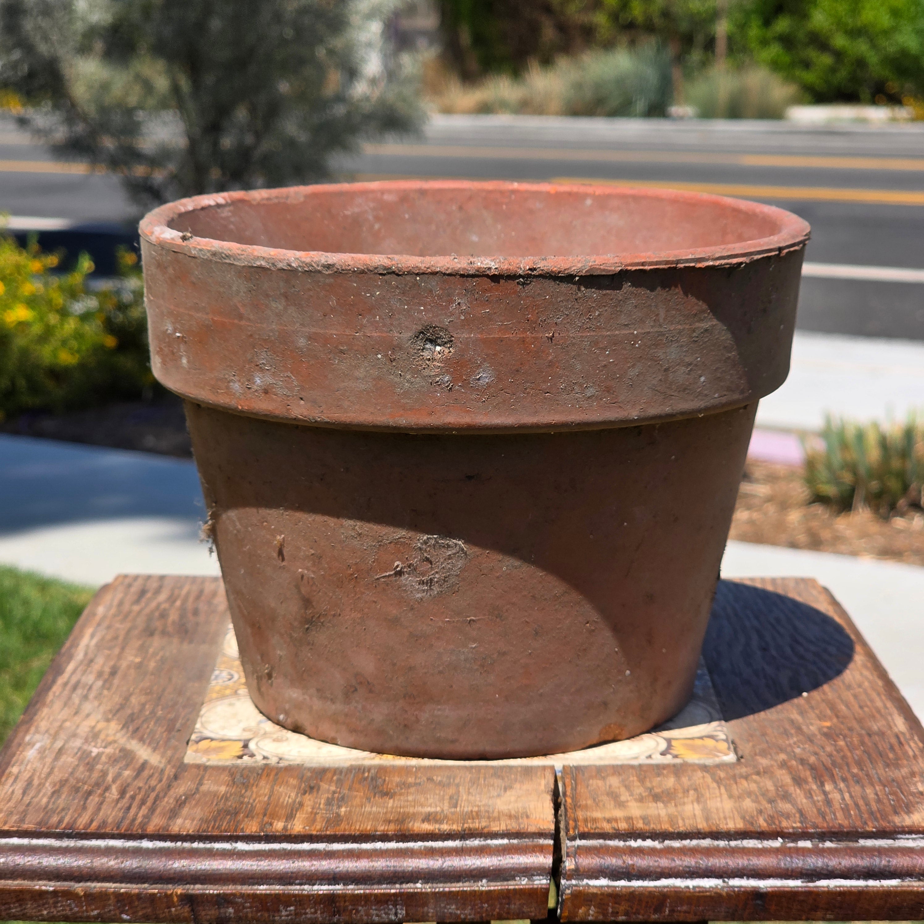 Vintage Terracotta Pot Planter 7.5" Weathered Rustic Clay Flower Pot Garden