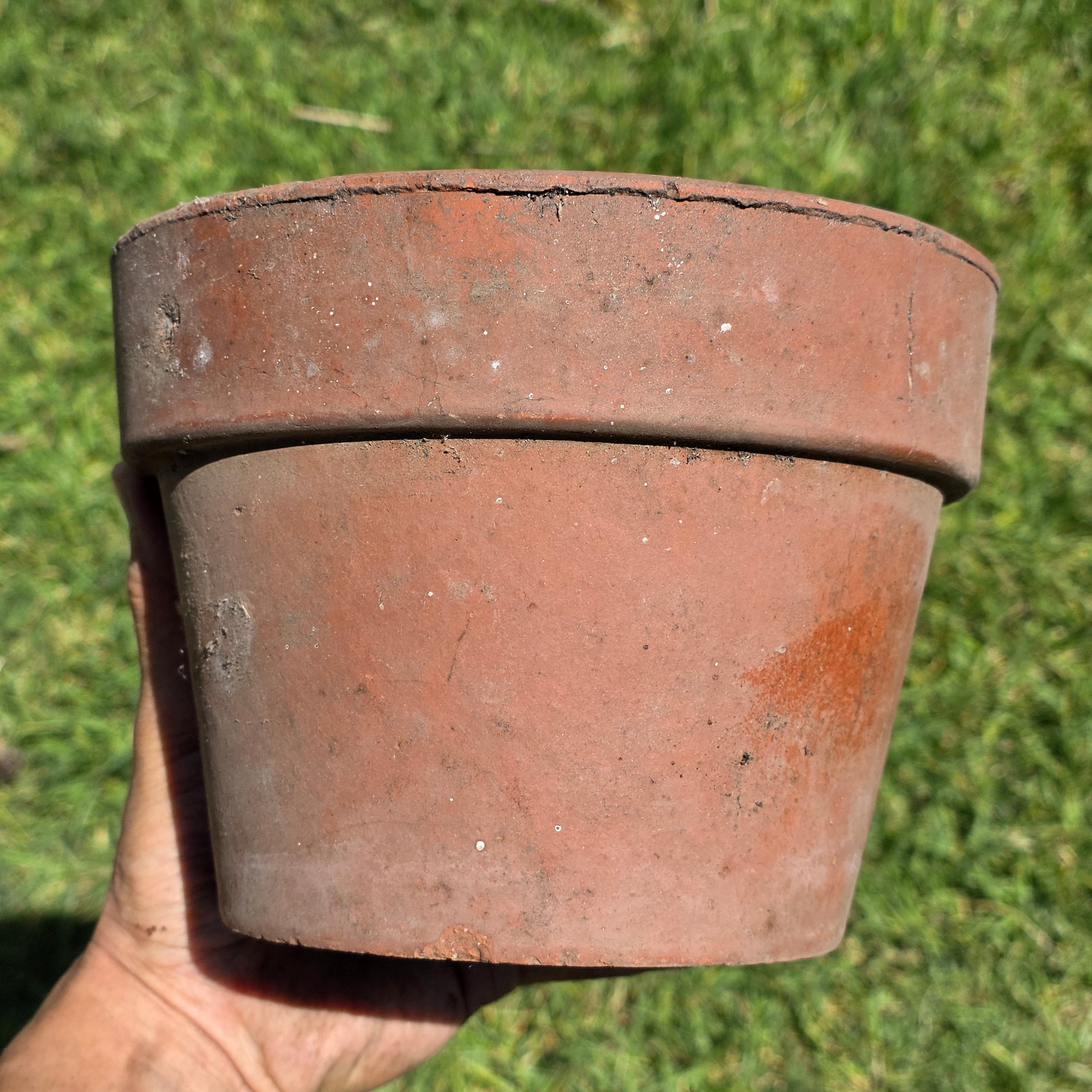 Vintage Terracotta Pot Planter 7.5" Weathered Rustic Clay Flower Pot Garden