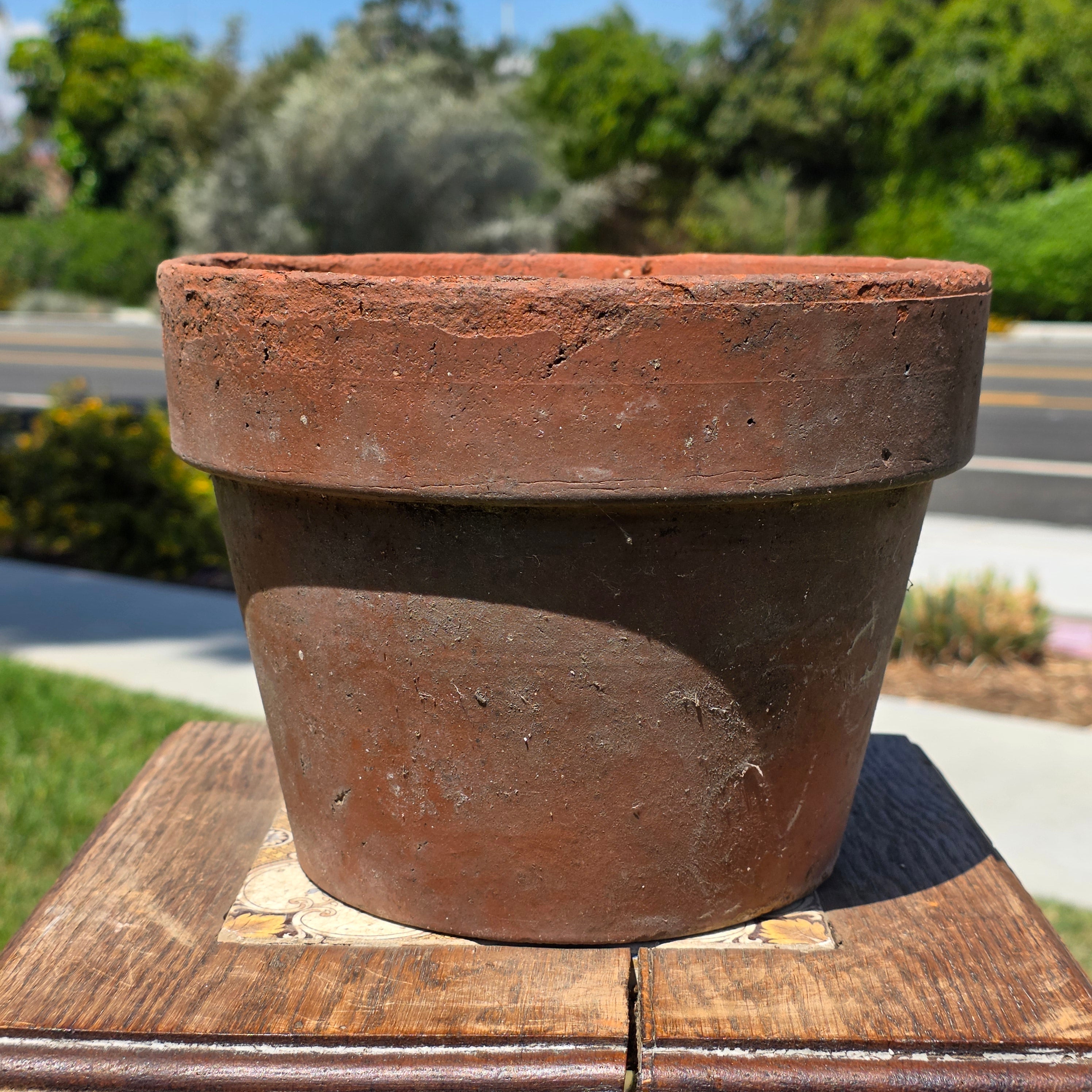 Vintage Terracotta Pot Planter 8.5" Weathered Rustic Clay Flower Pot Garden