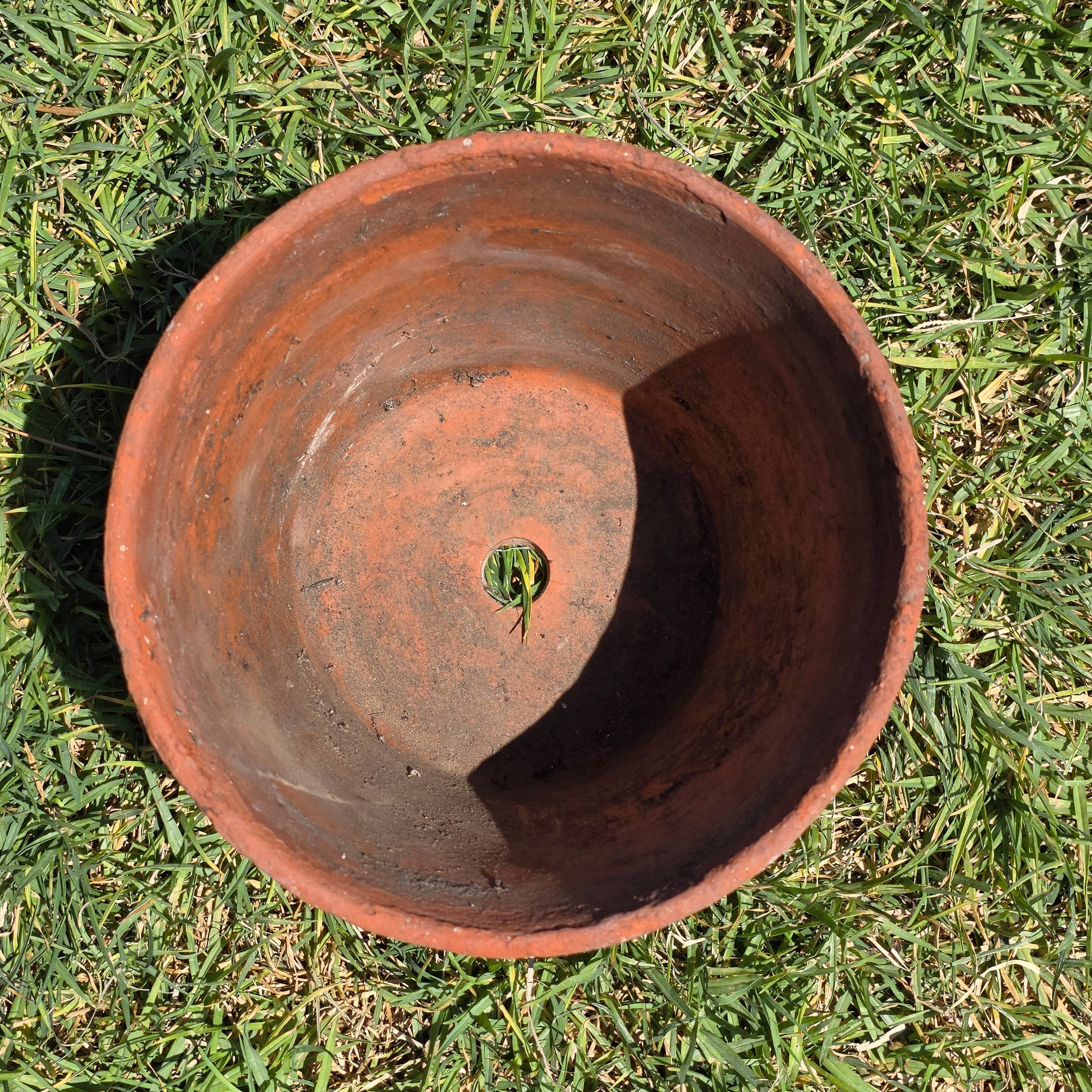 Vintage Terracotta Pot Planter 8.5" Weathered Rustic Clay Flower Pot Garden
