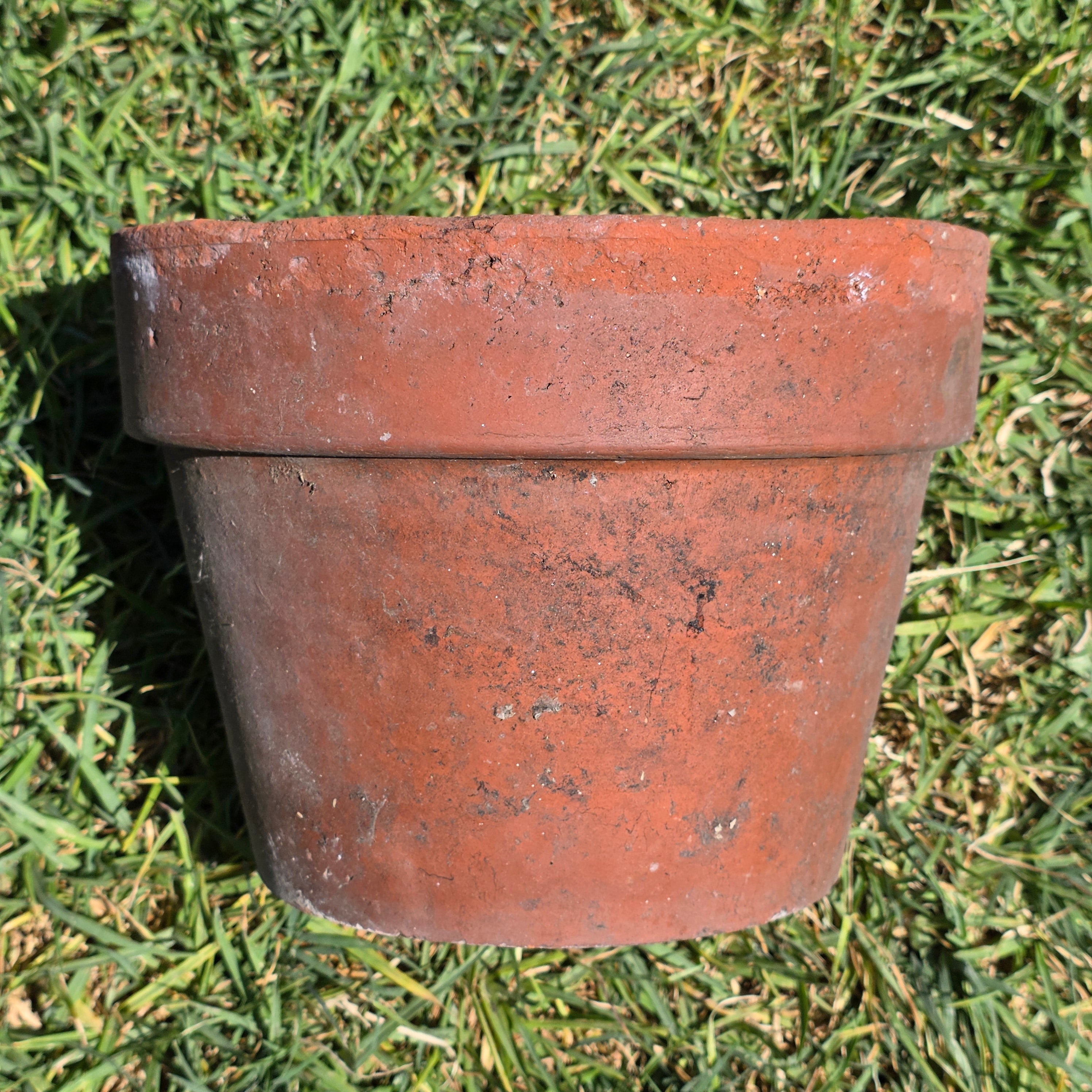 Vintage Terracotta Pot Planter 8.5" Weathered Rustic Clay Flower Pot Garden