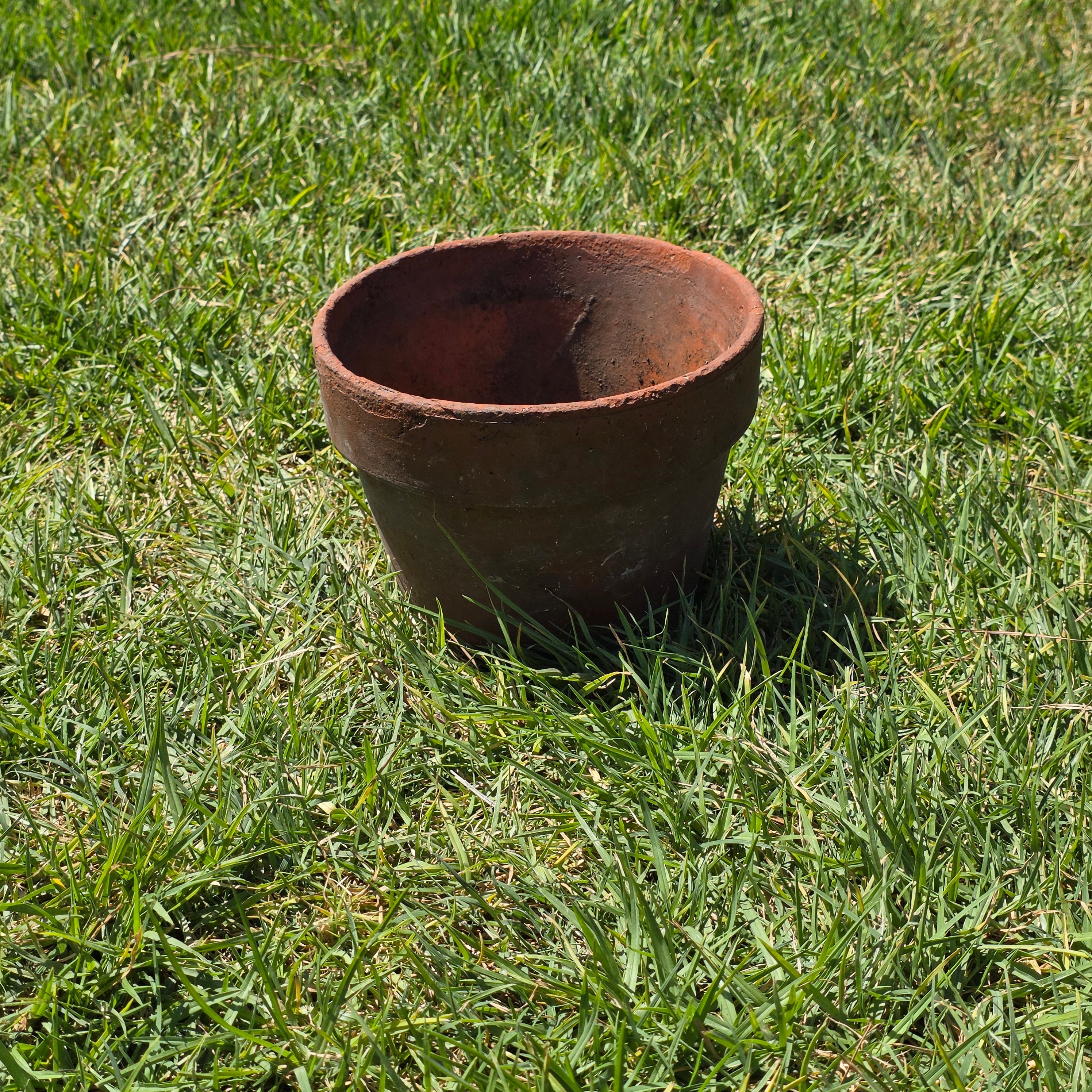 Vintage Terracotta Pot Planter 8.5" Weathered Rustic Clay Flower Pot Garden