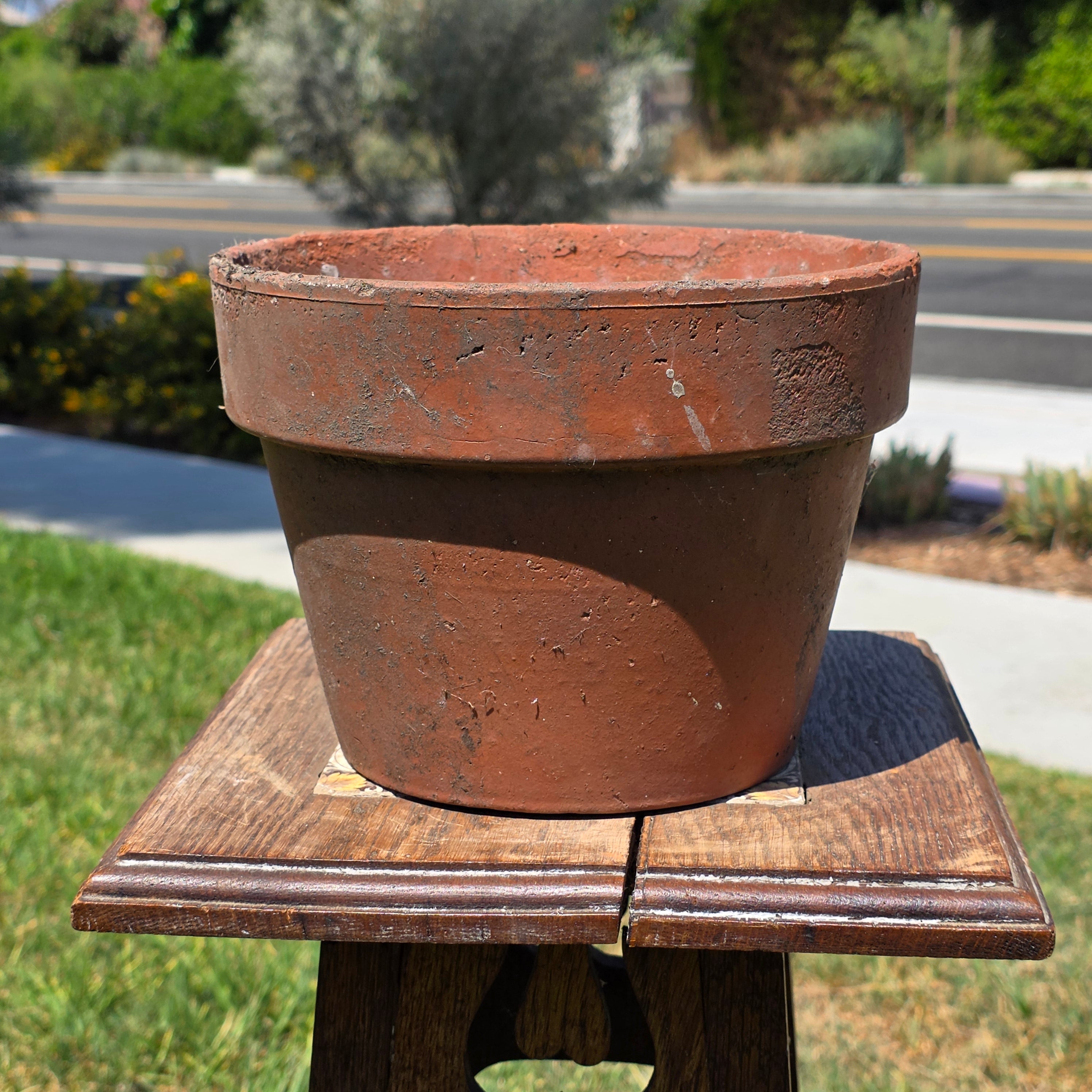 Vintage Terracotta Pot Planter 8.5" Weathered Rustic Clay Flower Pot Garden