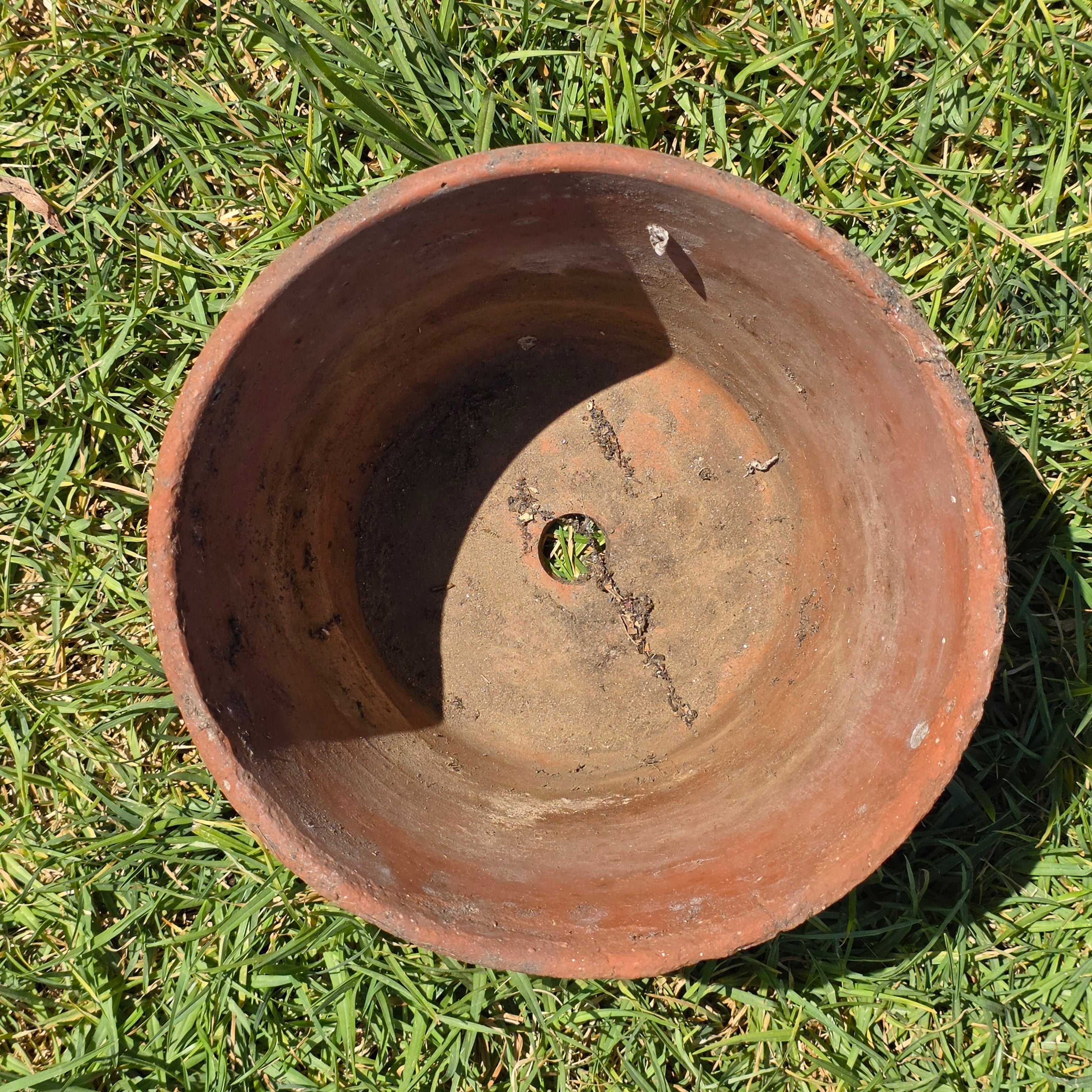Vintage Terracotta Pot Planter 8.5" Weathered Rustic Clay Flower Pot Garden
