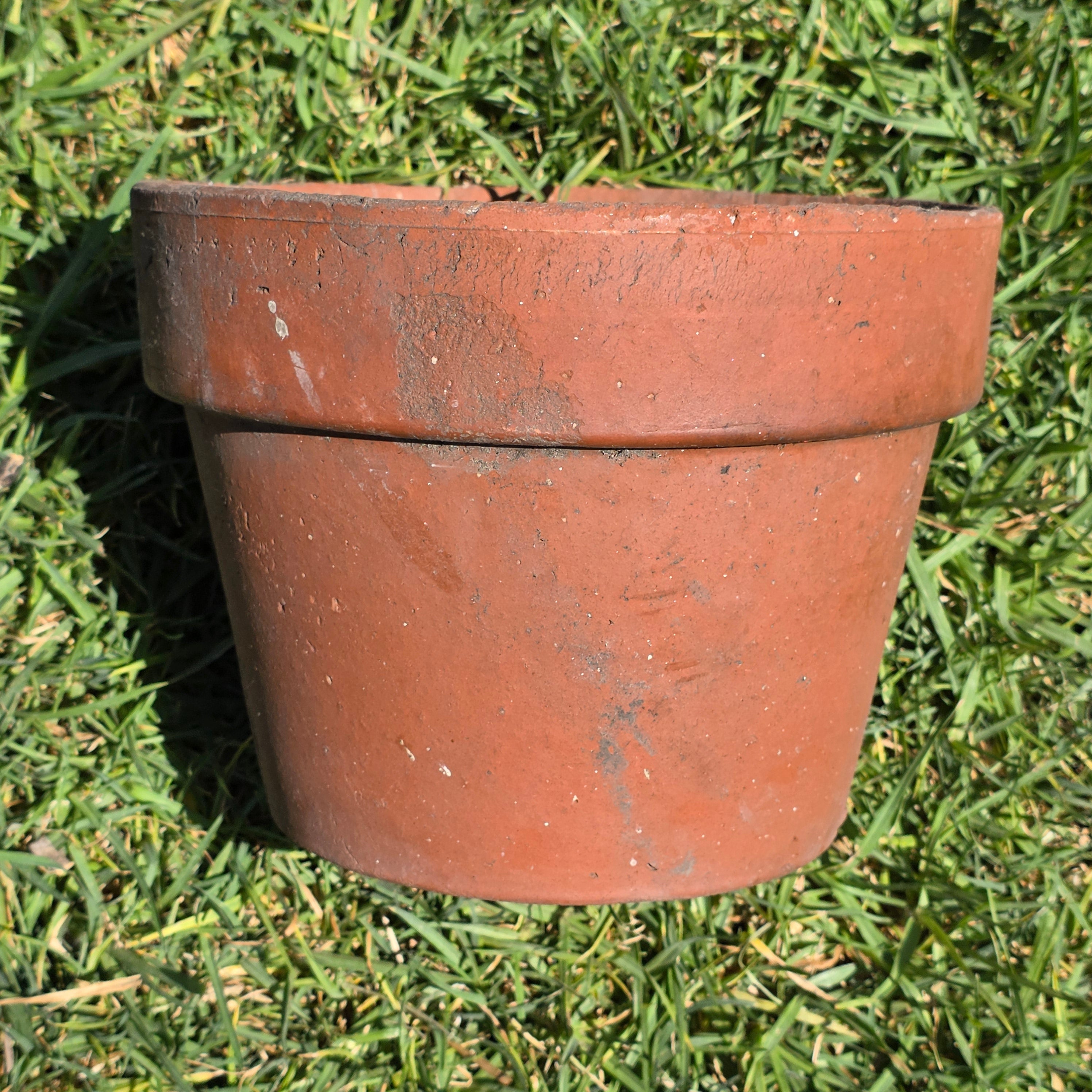 Vintage Terracotta Pot Planter 8.5" Weathered Rustic Clay Flower Pot Garden