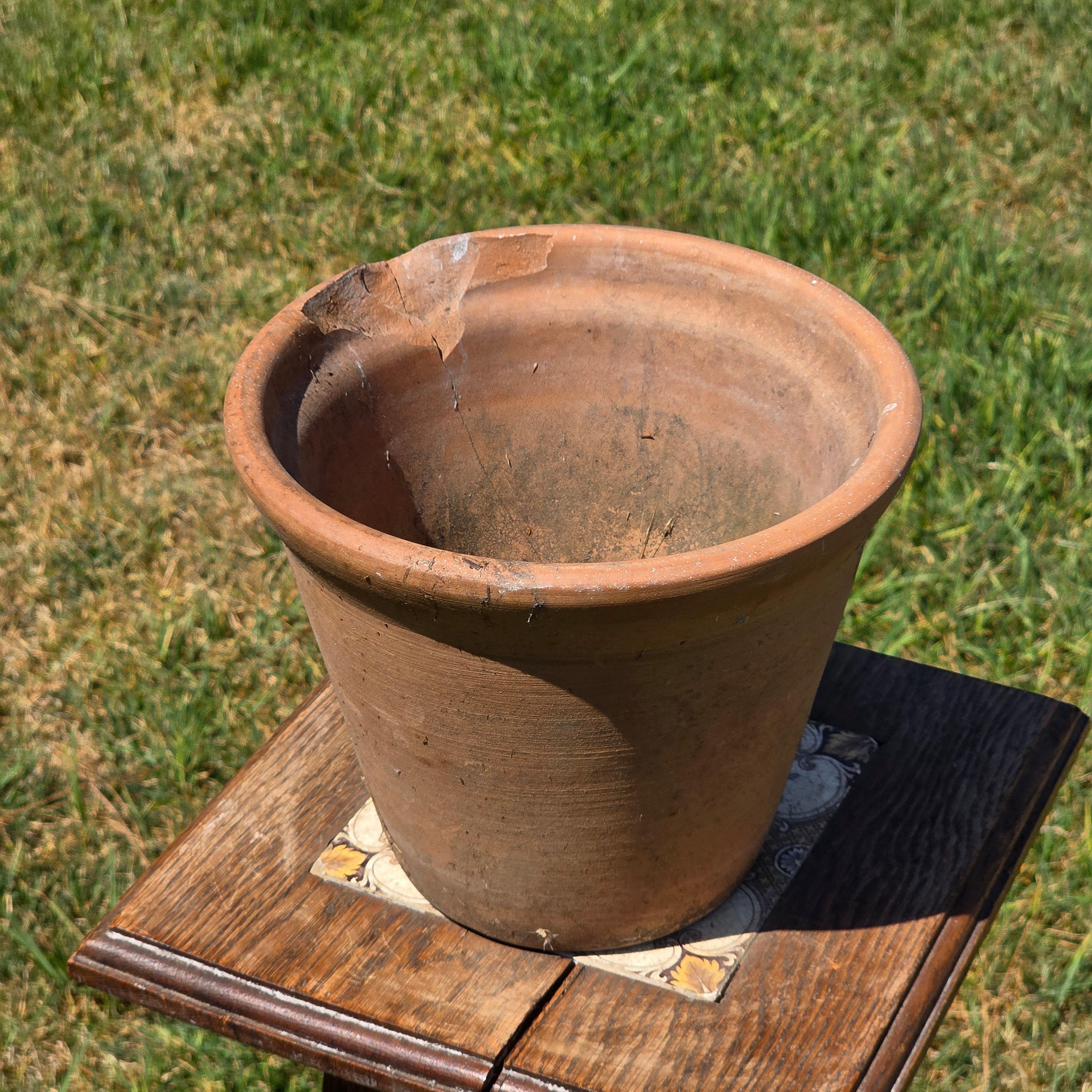 Vintage Terracotta Flower Pot Italian Clay Planter Rusty Patina Garden Art 8"