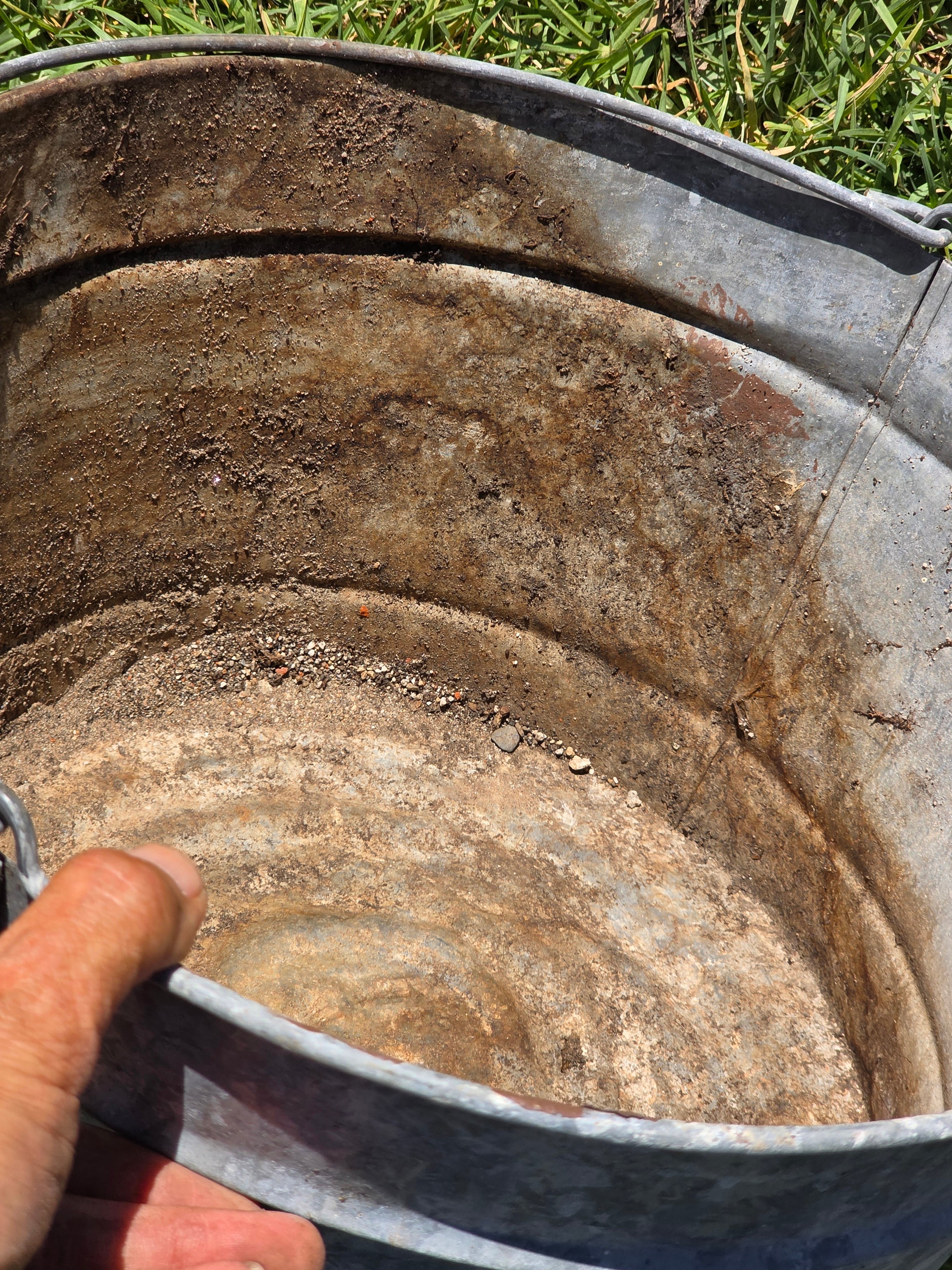 Share Vintage Galvanized Metal Bucket Wash Tub Planter Rustic Farmhouse 14"