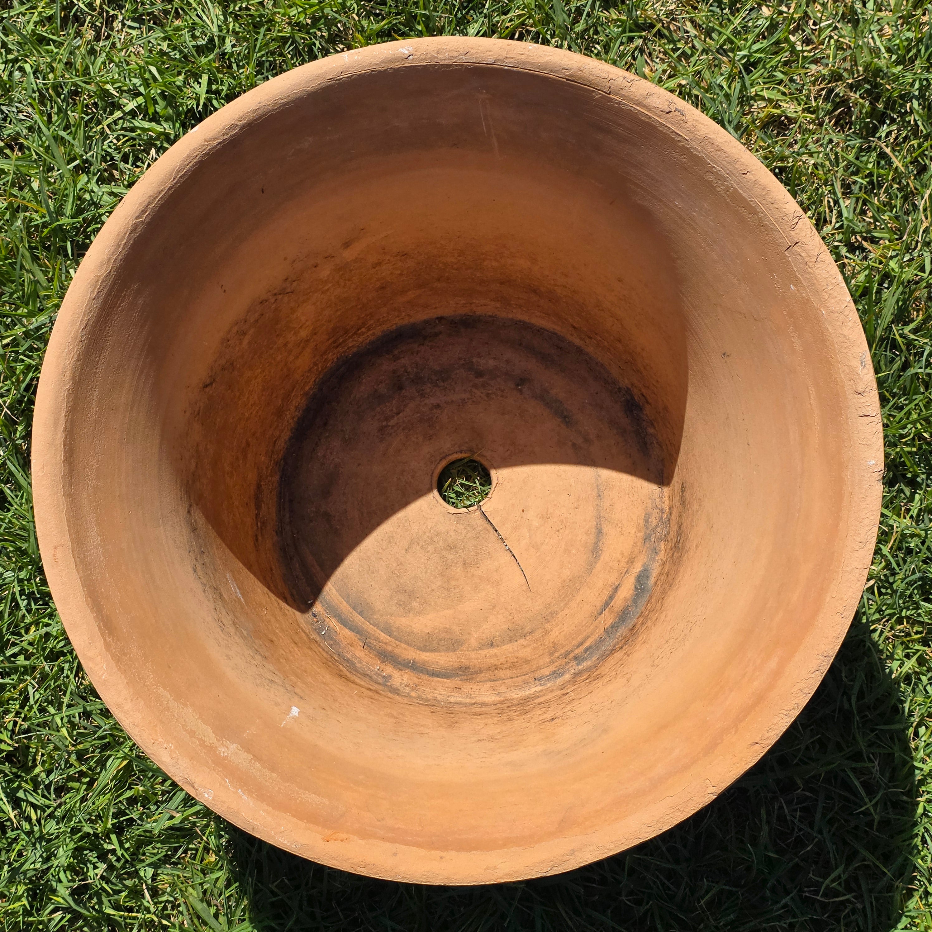 Vintage Terracotta Planter Large Flared Rim Pot Mid Century USA Pottery 17"