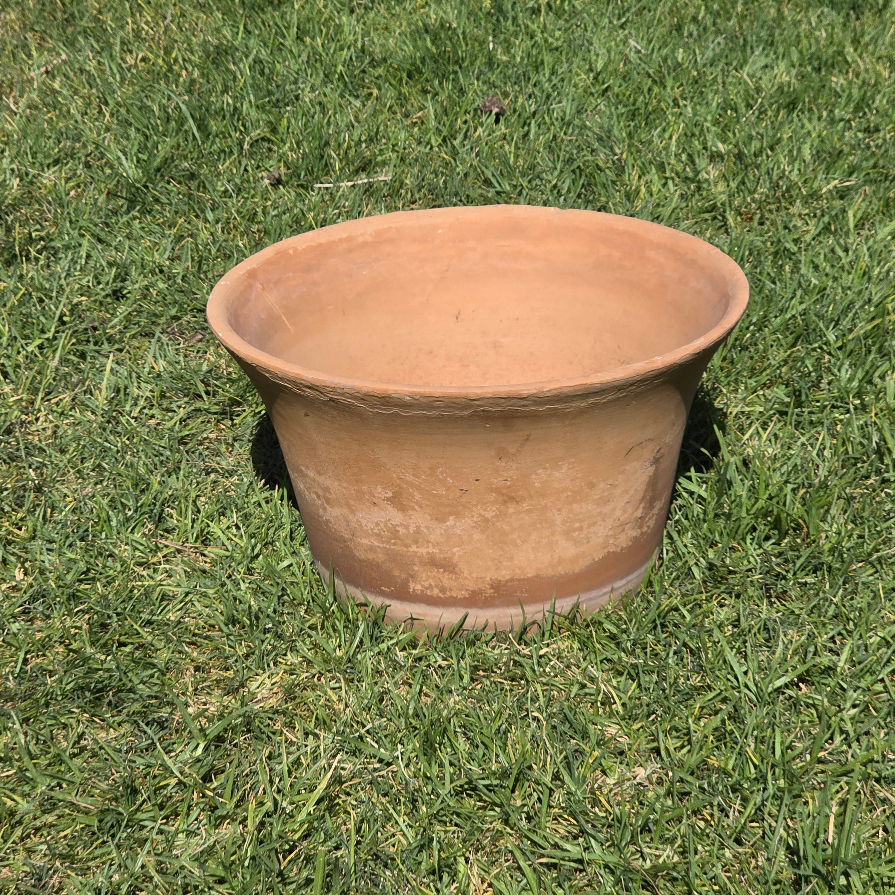 Vintage Terracotta Planter Large Flared Rim Pot Mid Century USA Pottery 17"