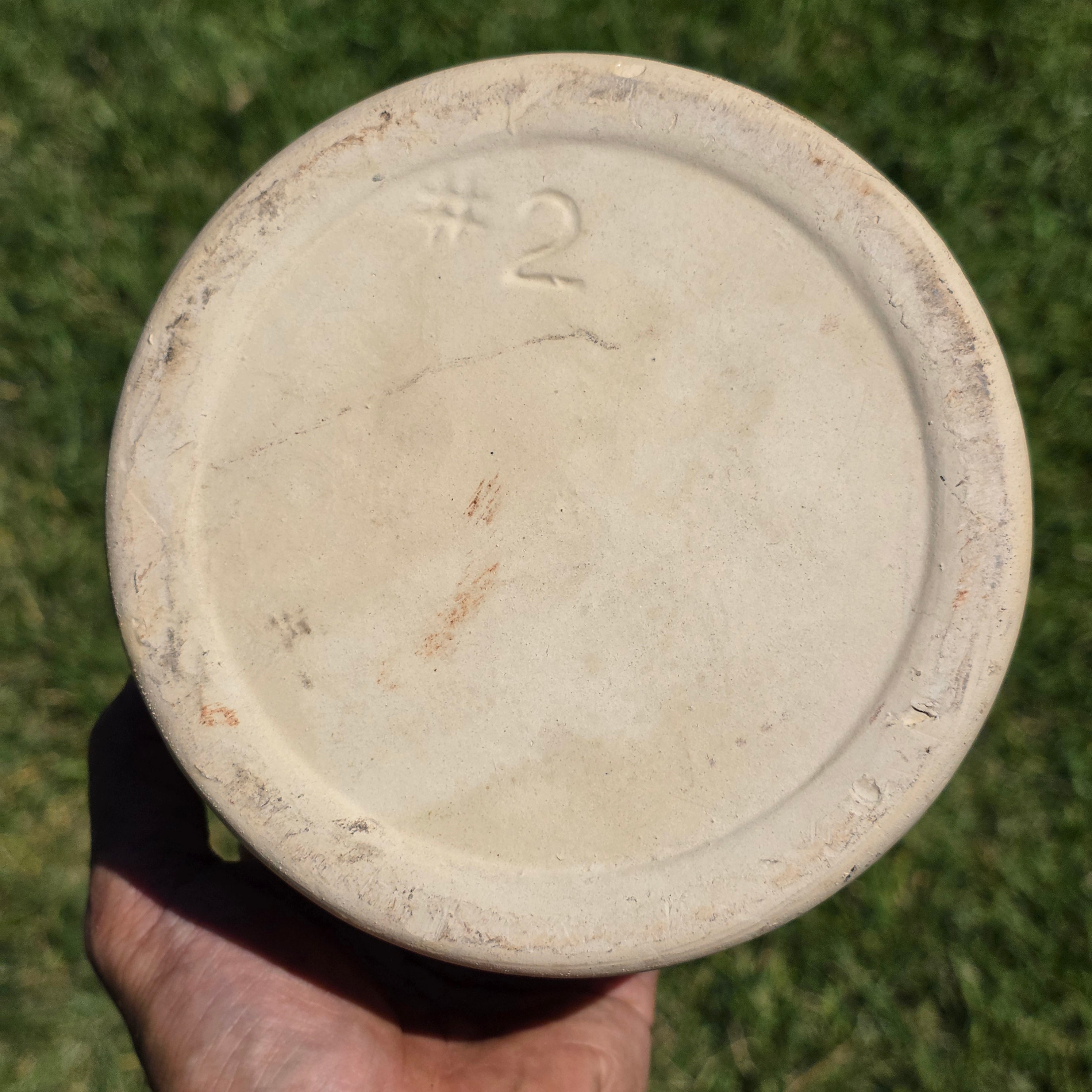 Vintage Stoneware Crock Bowl Beige Tan Farmhouse Planter Unmarked #2 6" x 3.5"