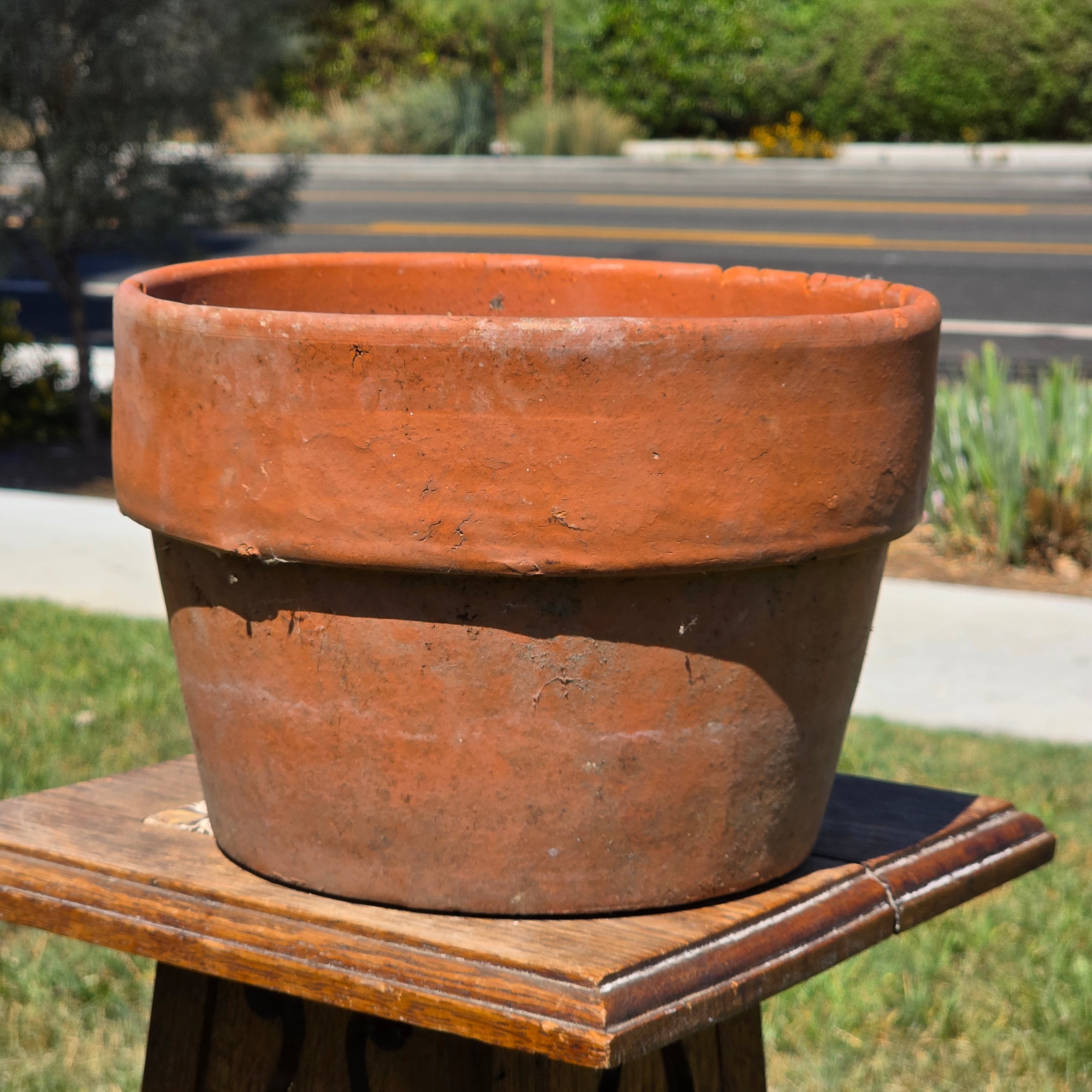 Vintage Terracotta Planter Pot Orange Clay Garden Rustic Stepped Rim Flowerpot 10"