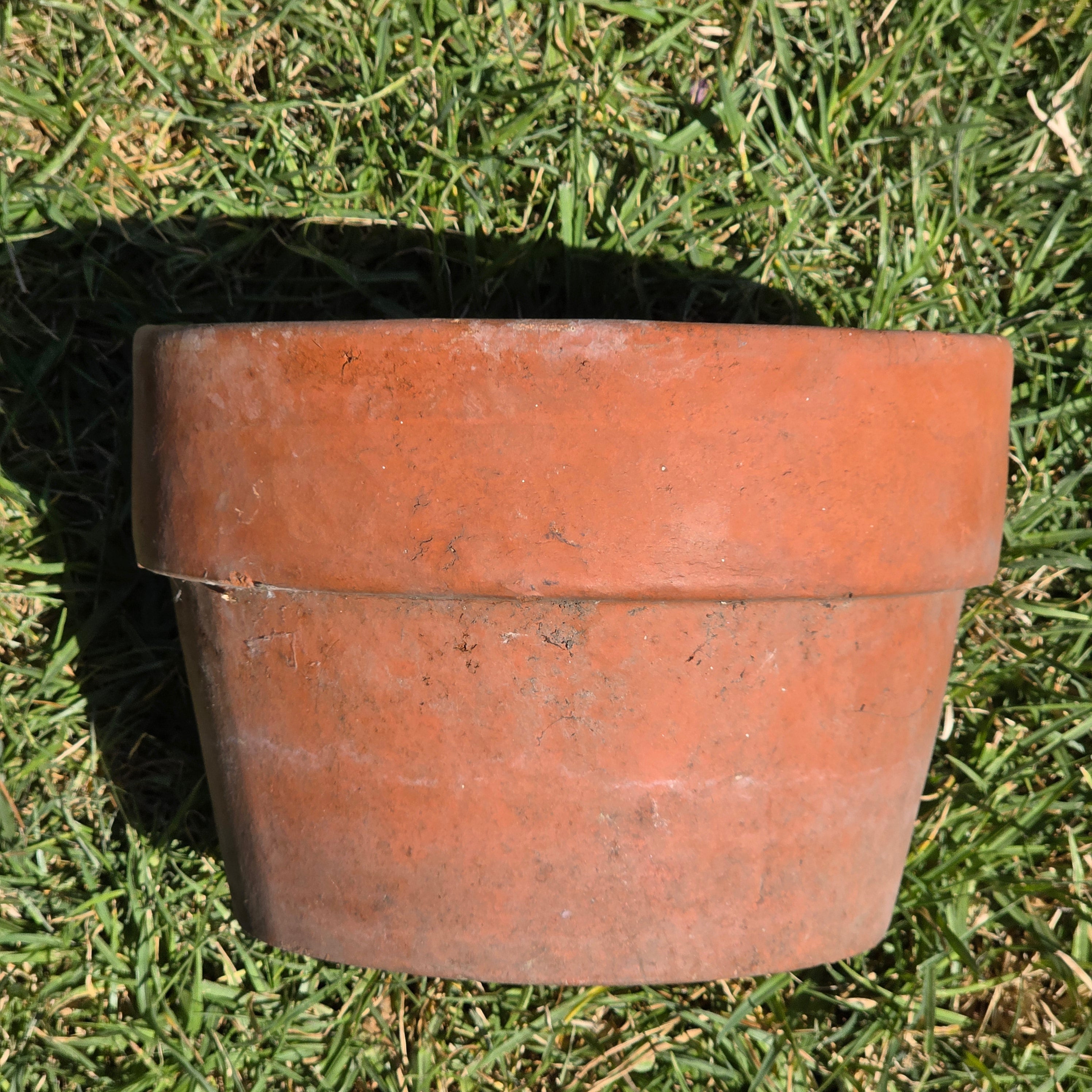 Vintage Terracotta Planter Pot Orange Clay Garden Rustic Stepped Rim Flowerpot 10"