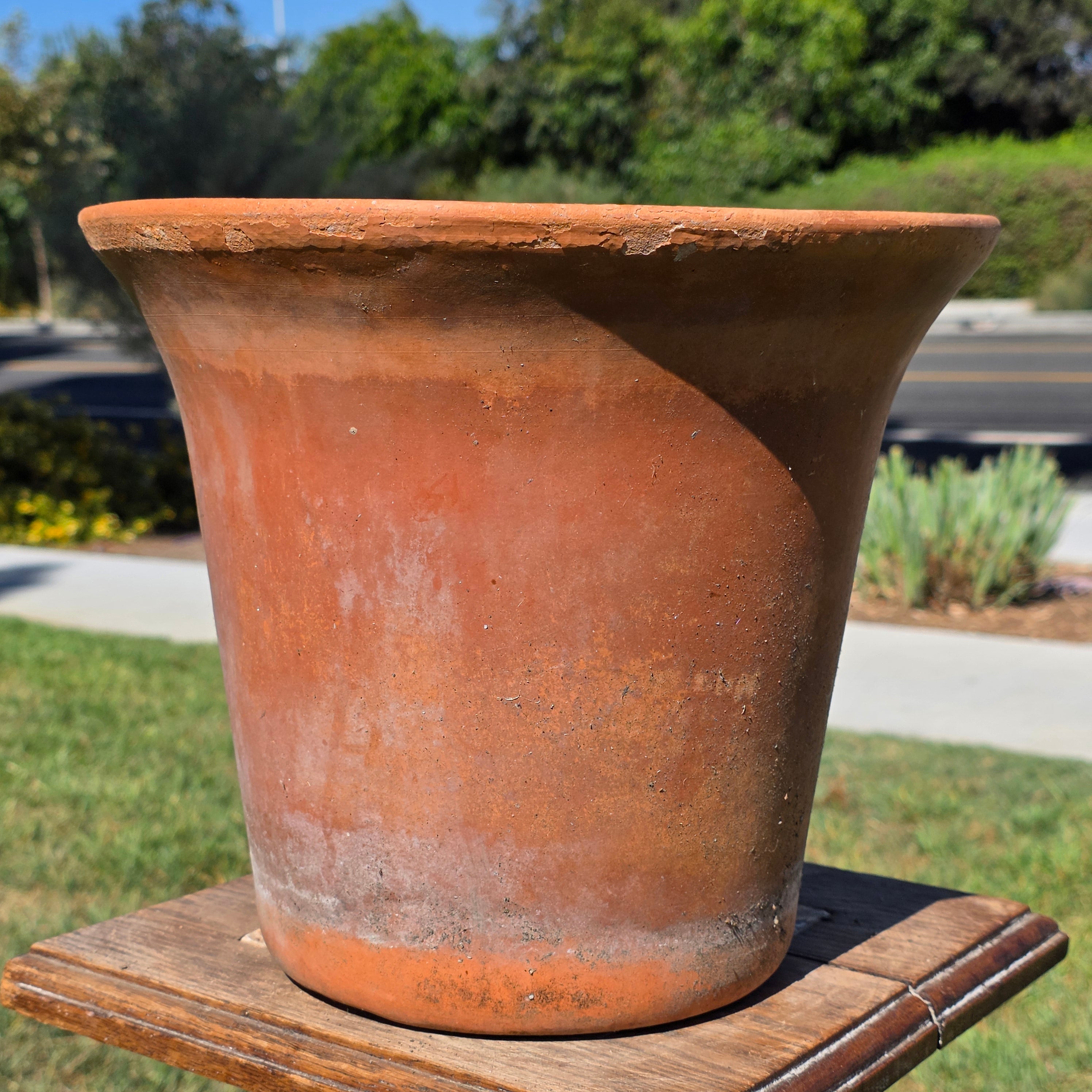 Vintage Terracotta Plant Pot Rustic Unglazed Planter Flared Rim Garden 11.5in
