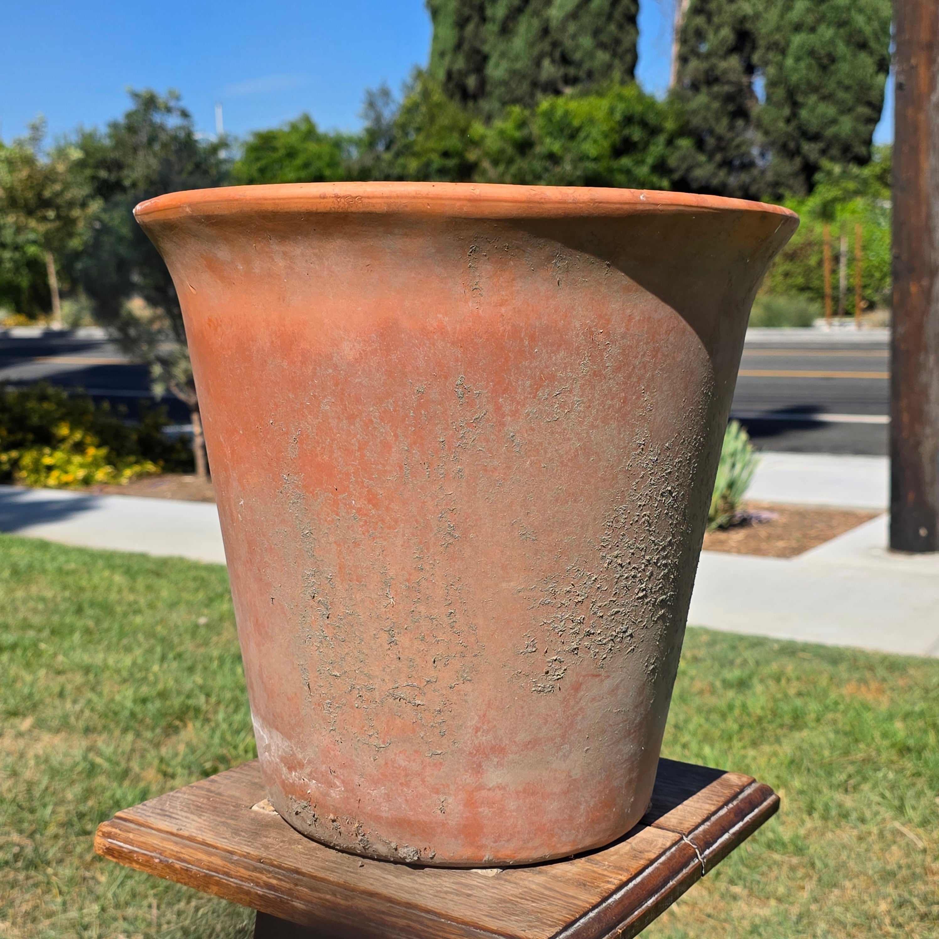 Vintage Large Terracotta Planter Pot Rustic Unglazed Flared Rim Garden 13in