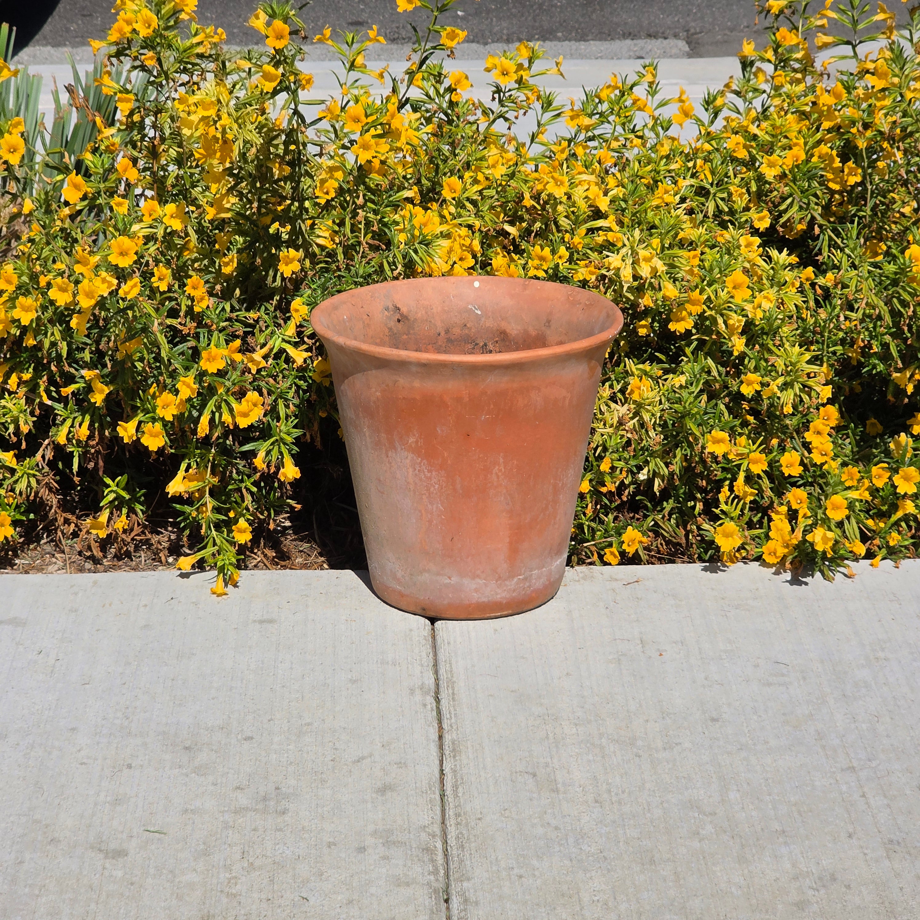 Vintage Large Terracotta Planter Pot Rustic Unglazed Flared Rim Garden 13in