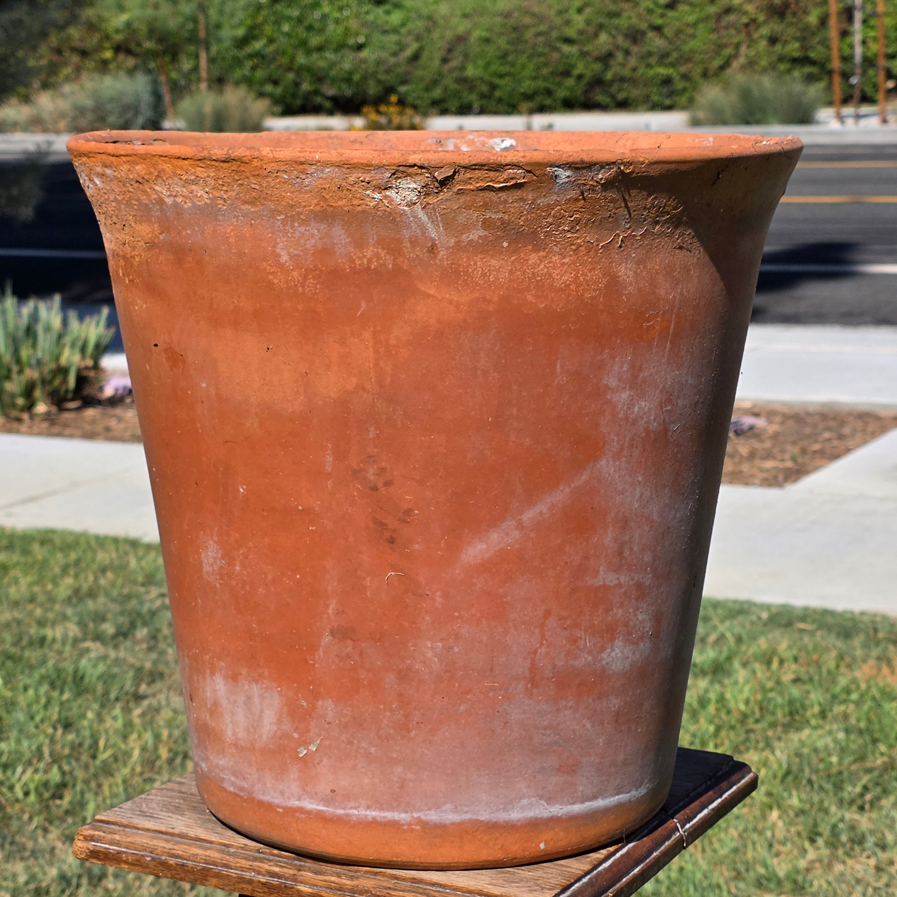 Vintage Large Terracotta Planter Pot Rustic Weathered Unglazed Garden 14.75in