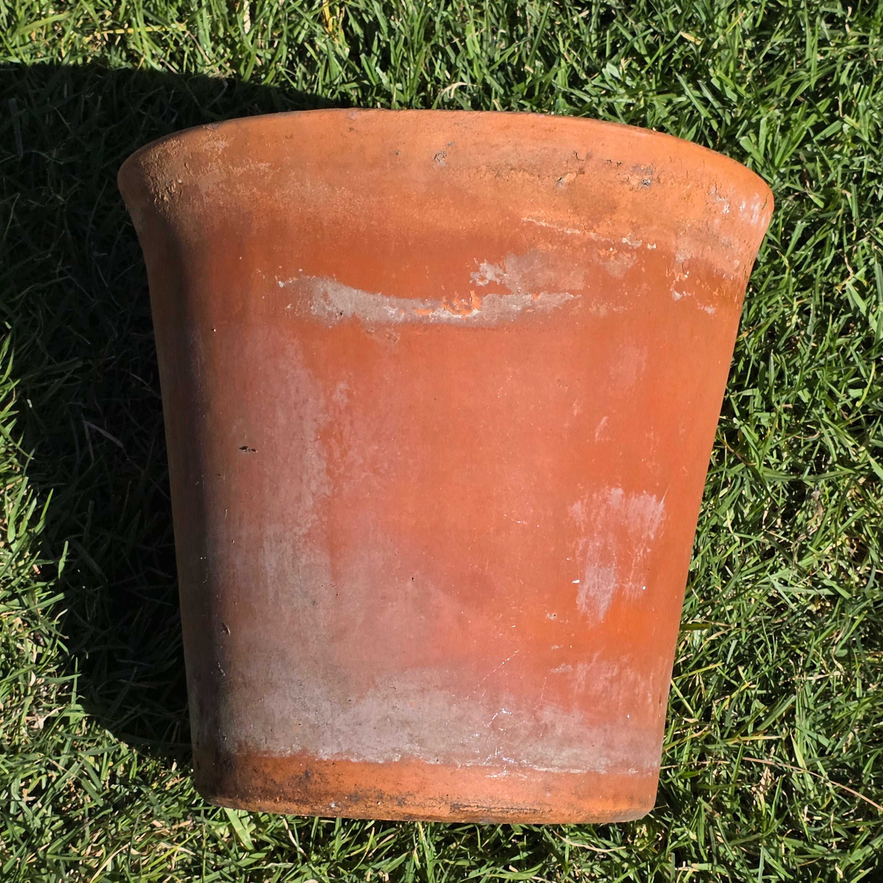 Vintage Large Terracotta Planter Pot Rustic Weathered Unglazed Garden 14.75in