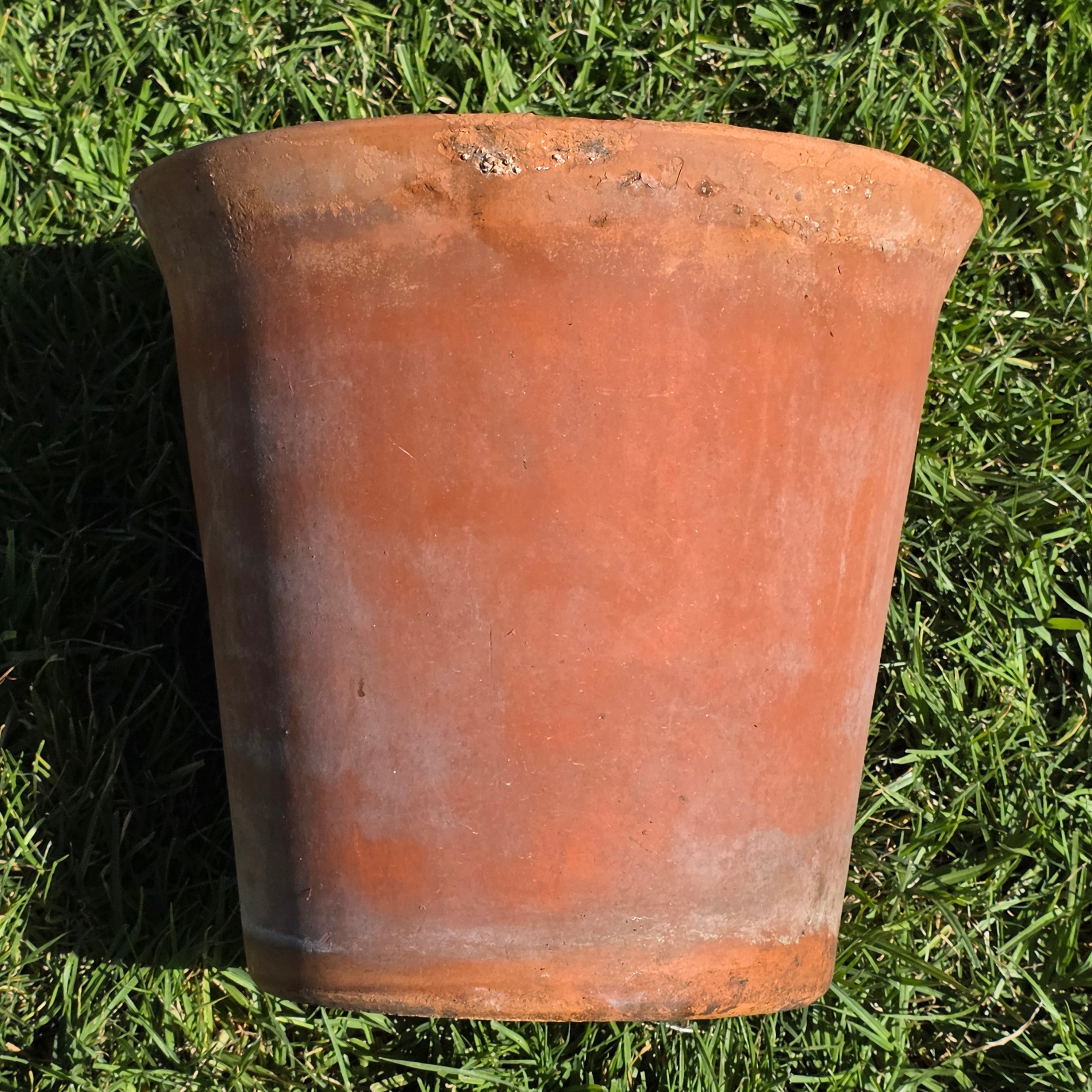 Vintage Large Terracotta Planter Pot Rustic Weathered Unglazed Garden 14.75in