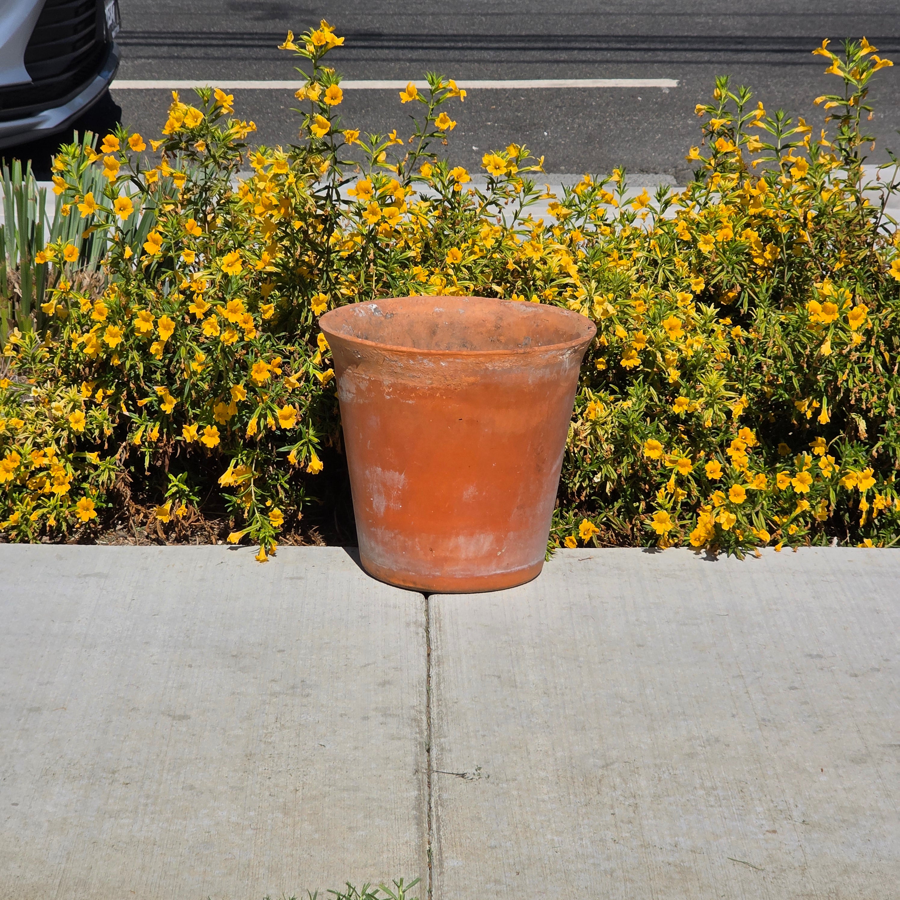 Vintage Large Terracotta Planter Pot Rustic Weathered Unglazed Garden 14.75in