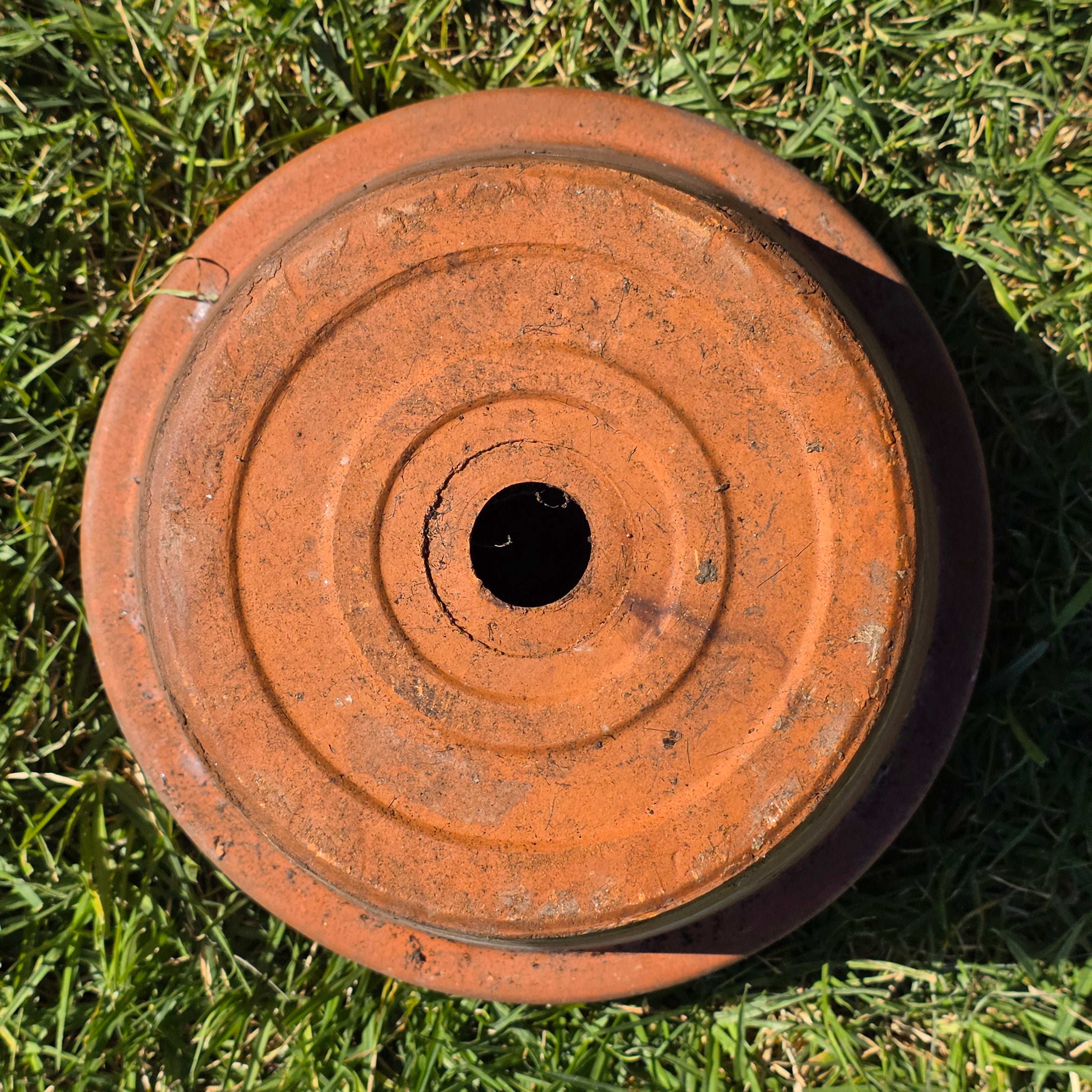 Vintage Rustic Terracotta Brown Round Planter Pot Garden Farmhouse 11.25in