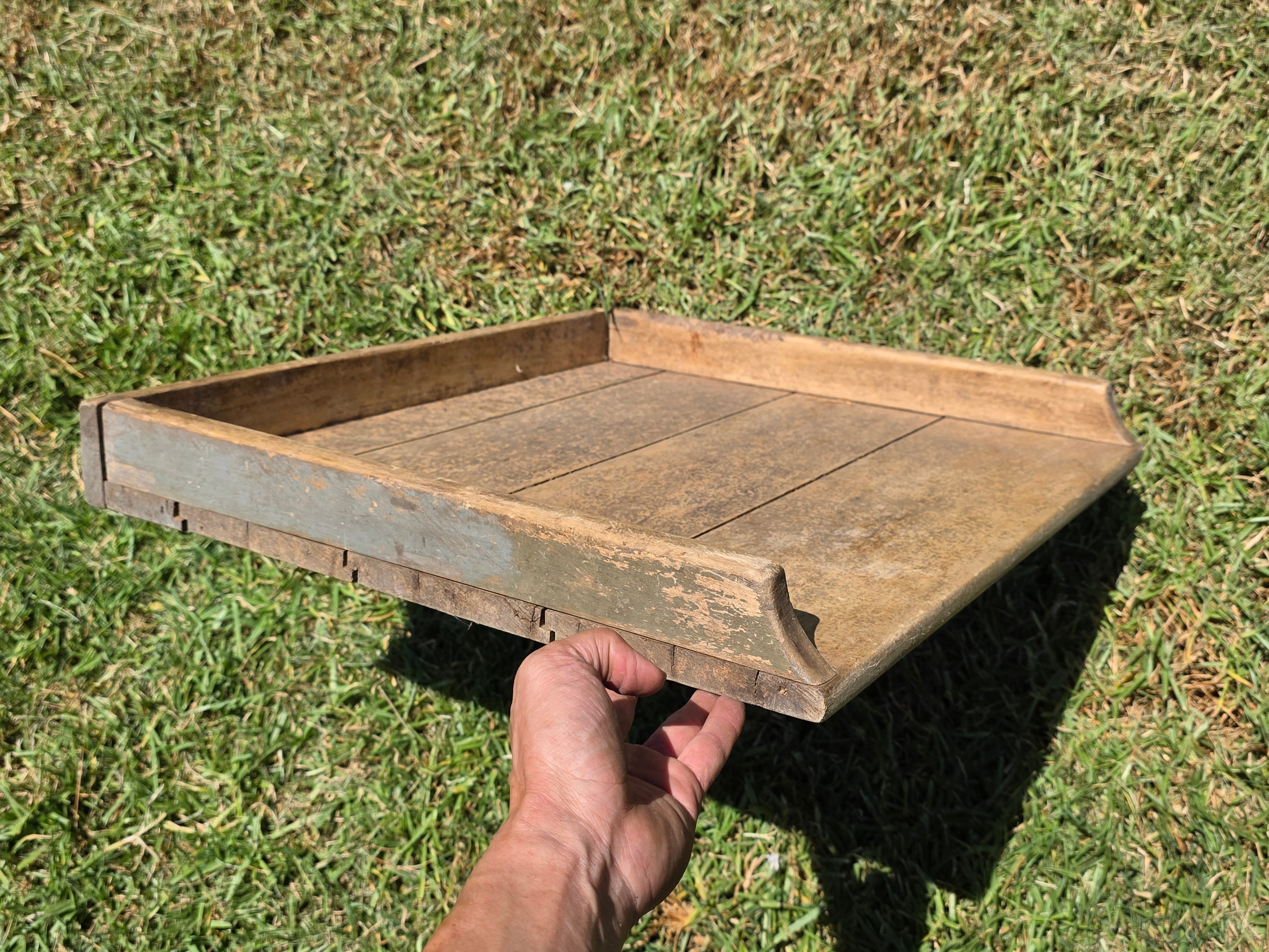 Farmers Sawhorse Display Market Table Antique Primitive Wood Tray Vegetables